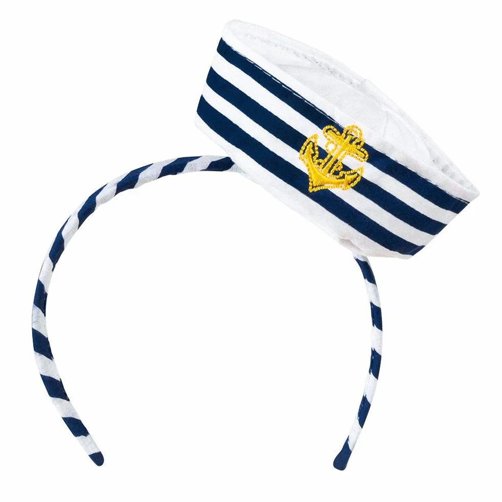 Boland 44356 - Tiara Navy Sailor z czapk, opaska do wBosów, marynarz, marynarka, dodatek, opaska do wBosów, nakrycie gBowy, kostium, impreza tematyczna, karnawaB