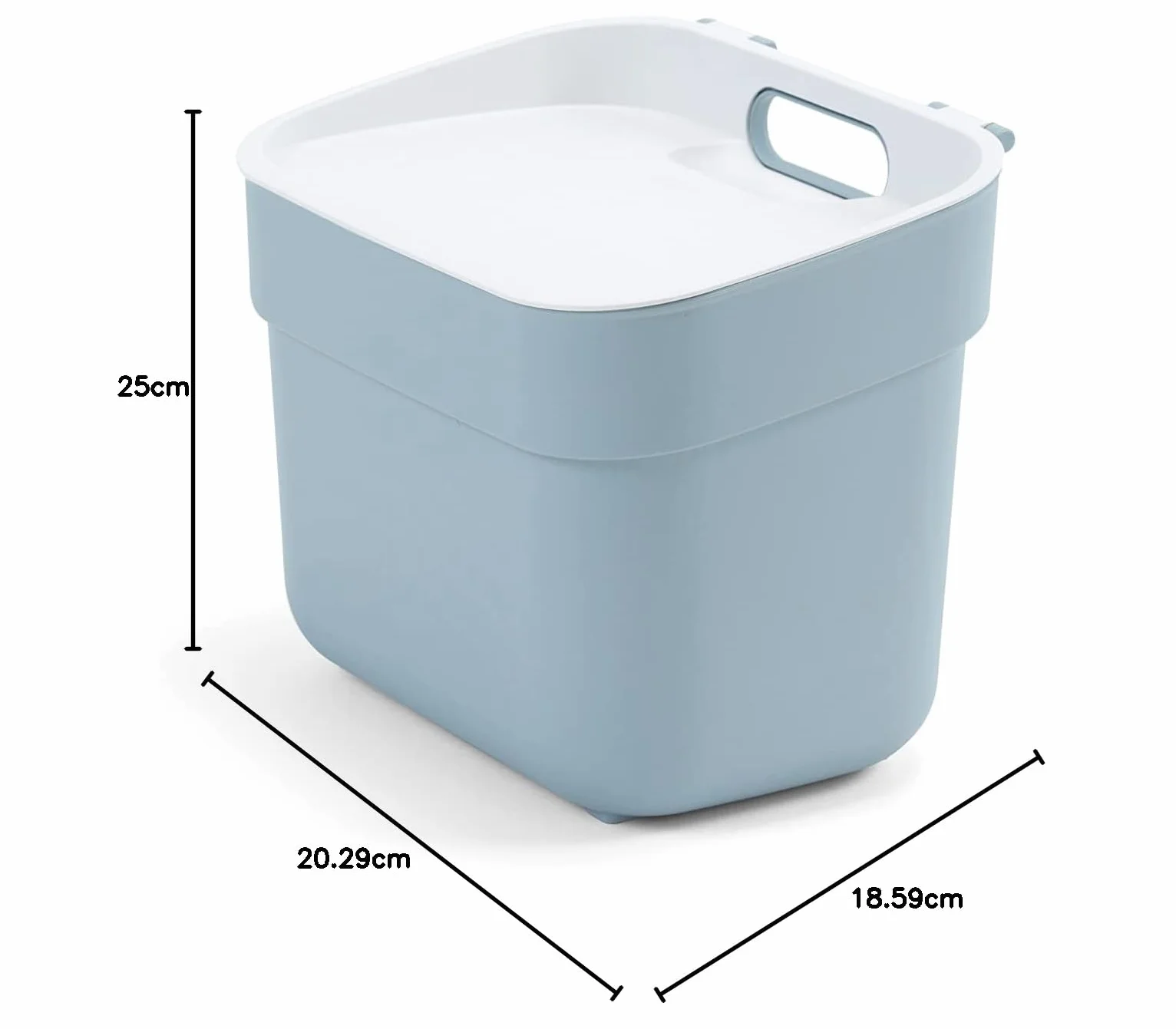 CURVER Kosz na śmieci 5 l niebieski szary 100% recykling 25 x 18,6 x 20,3 cm