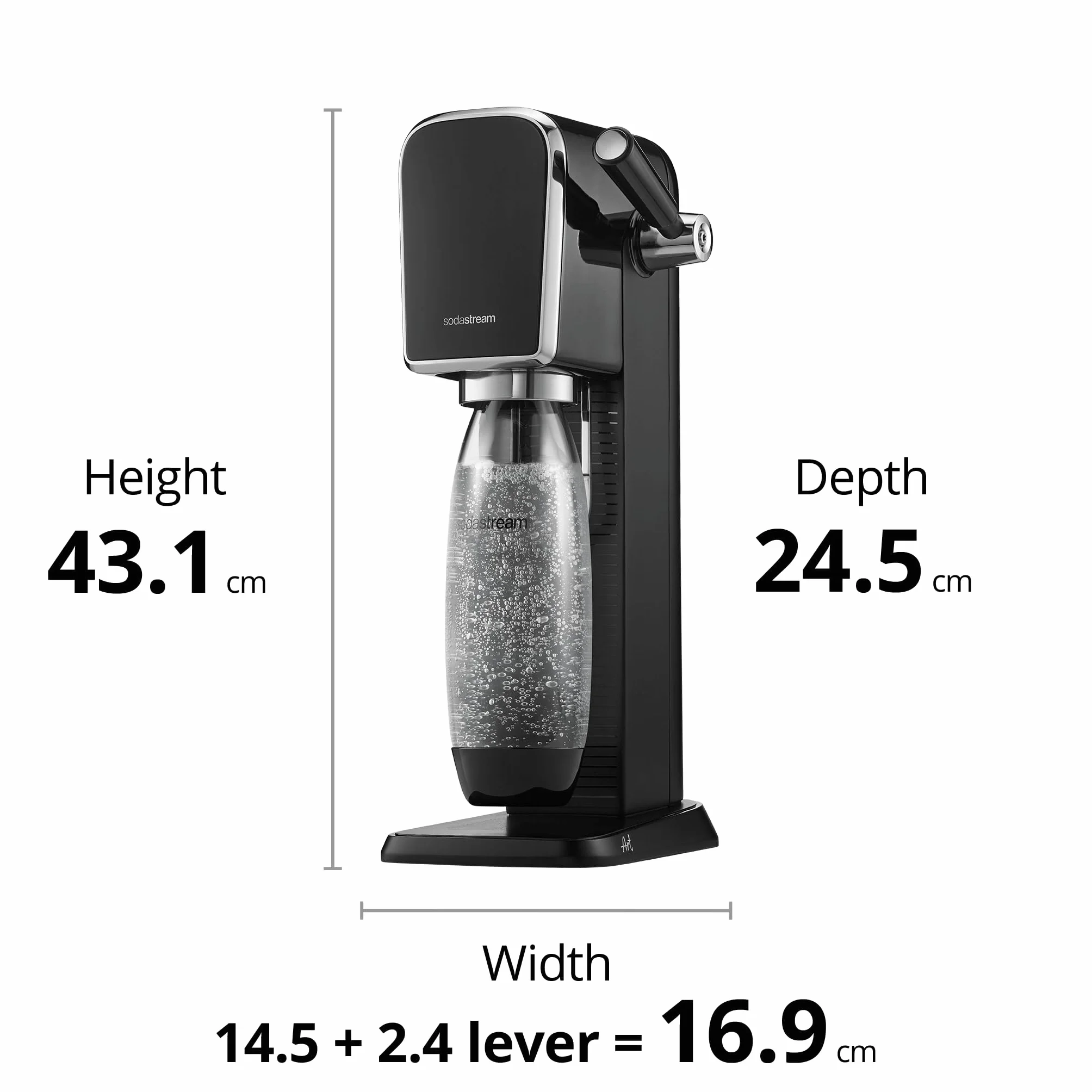 Sodastream Art Saturator, Czarny, 1 l