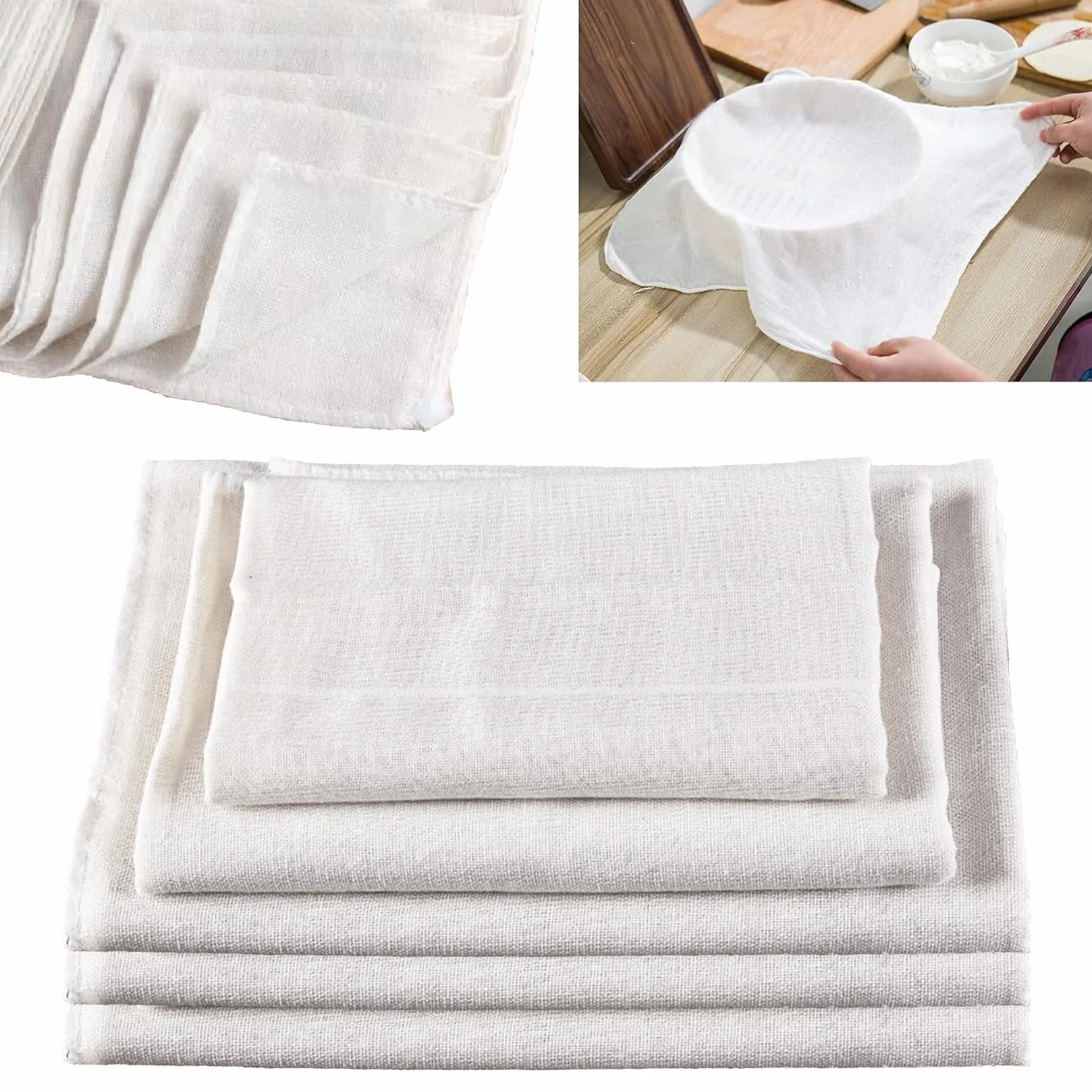 5 sztuk ściereczek do przecedzania, 50 x 50 cm ściereczka do sera wielokrotnego użytku z gazy, nadająca się do prania, bawełniana ściereczka do przecedzania, filtrująca do przesiewania soku