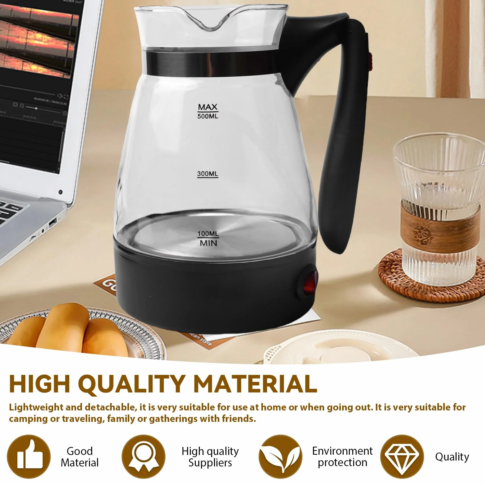 Elektryczny turecki ekspres do kawy: 500 ml, turecki zaparzacz do kawy, turkish coffee, elektryczny turecki dzbanek do kawy, zaparzacz do kawy, na kemping, do kawy