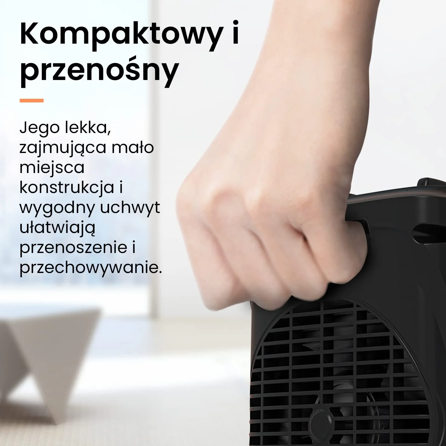 ProBreeze Grzejnik Ceramiczny 2000W Przenośny Termowentylator z Termostatem Czarny