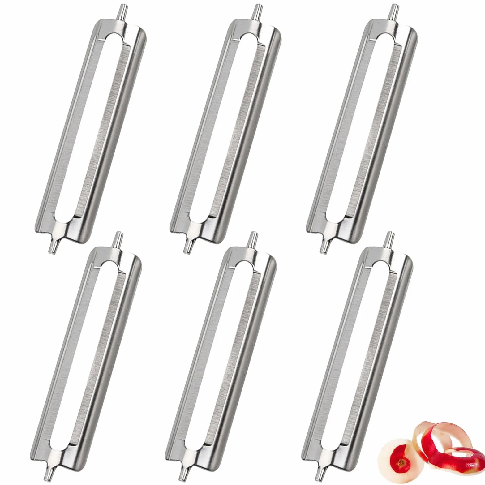 6 sztuk zapasowych ostrzy do obierania szparagów, ostrza wymienne do obieraczki szparagów, ostrze Tupperware Best Blade Den, podwójne, nóż krabowy
