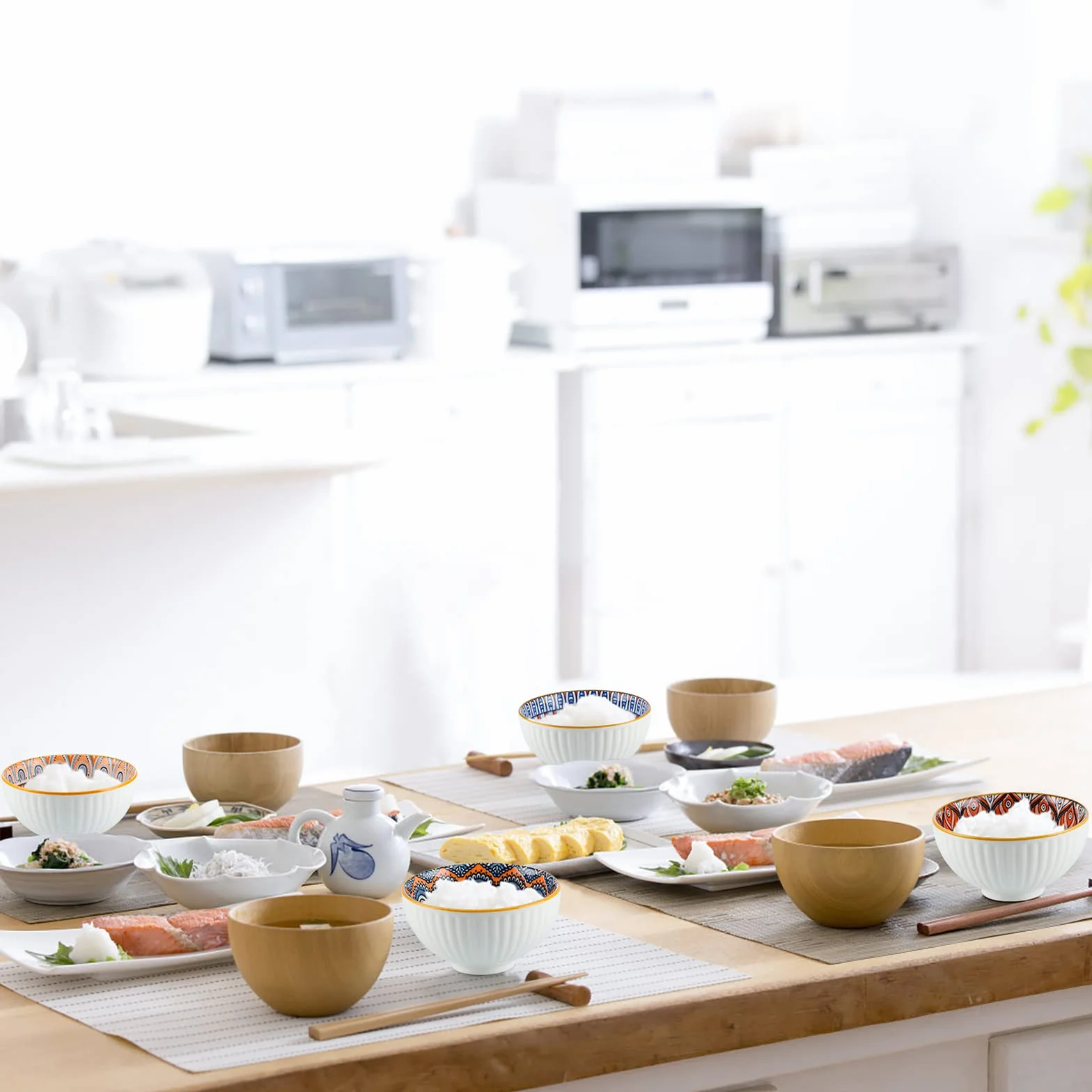 Skelang 6-częściowy zestaw porcelanowych misek 300 ml boho geometryczny wzór