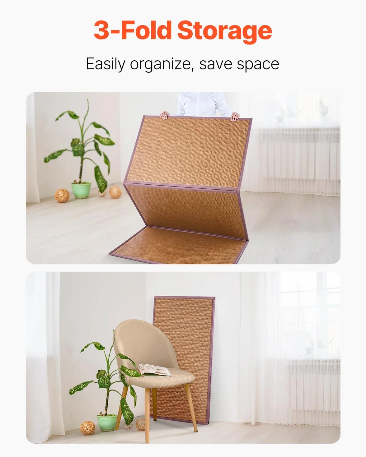 VEVOR Japońska mata Tatami składany materac podłogowy 2032 x 990 mm antypoślizgowa do spania medytacji jogi