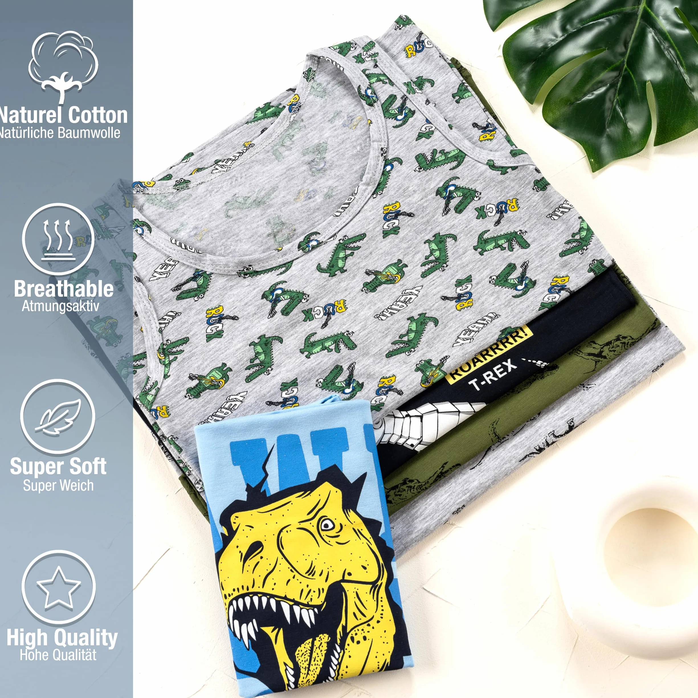 LOREZA ® 5-pak podkoszulek chłopięcych z bawełny tank top bielizna chłopięca