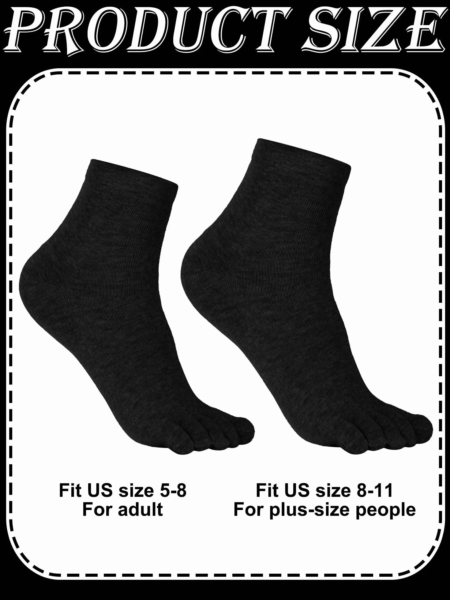 Bencailor 6 Paar Fünf Zehensocken Baumwollsocken für Damen Herren