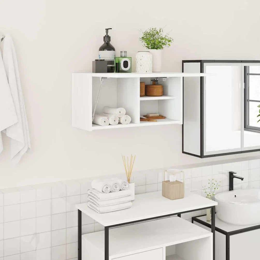 vidaXL Wisząca szafka łazienkowa biała 60x25x30 cm