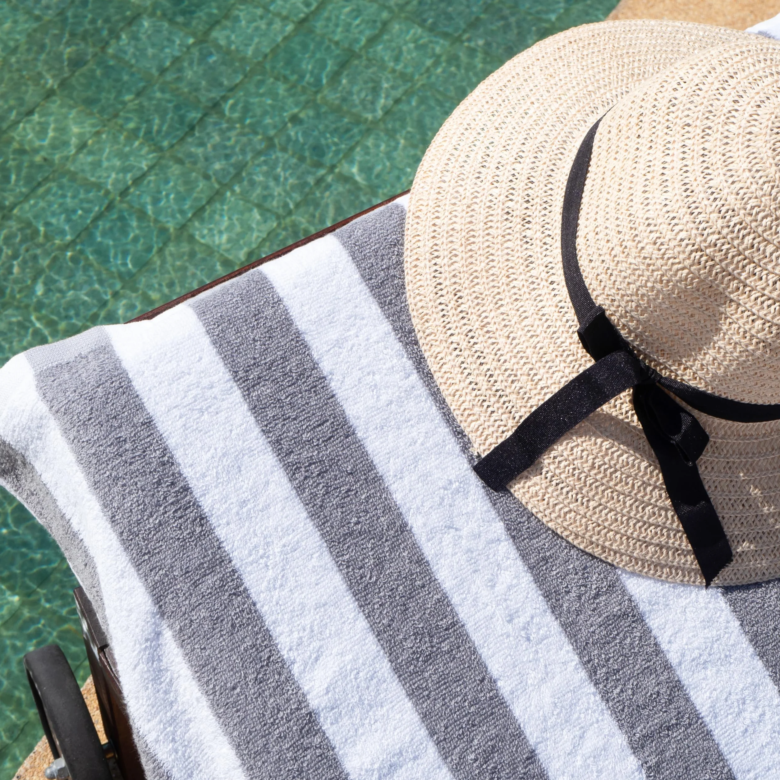 Arkwright LLC California Cabana duży ręcznik plażowy w paski 76 x 178 cm 100% bawełny ring-spun podwójna siła przędzy zestaw 4 sztuk