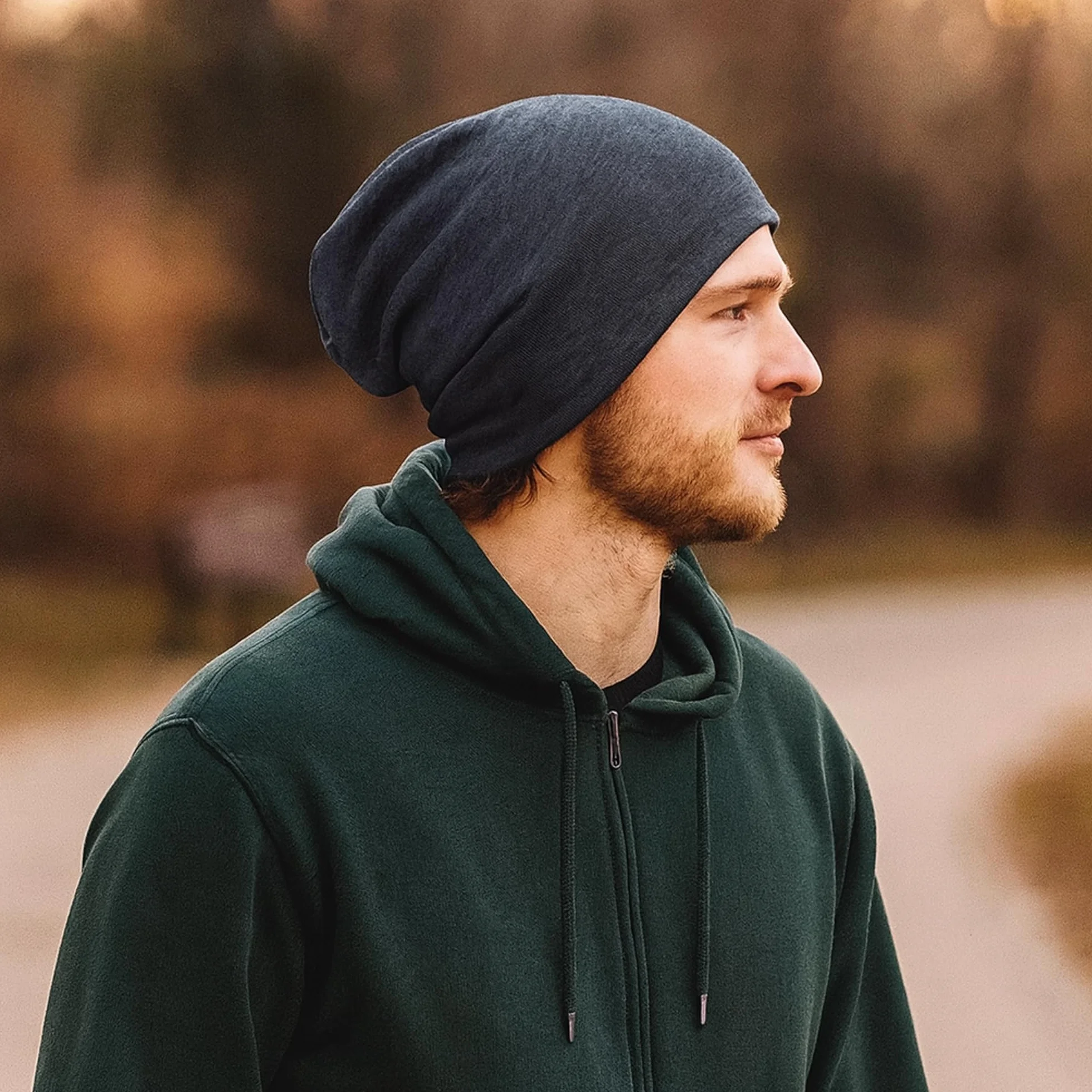 Slouch czapka beanie z długim rękawem, miękka, ciepła czapka zimowa z polaru, uniseks