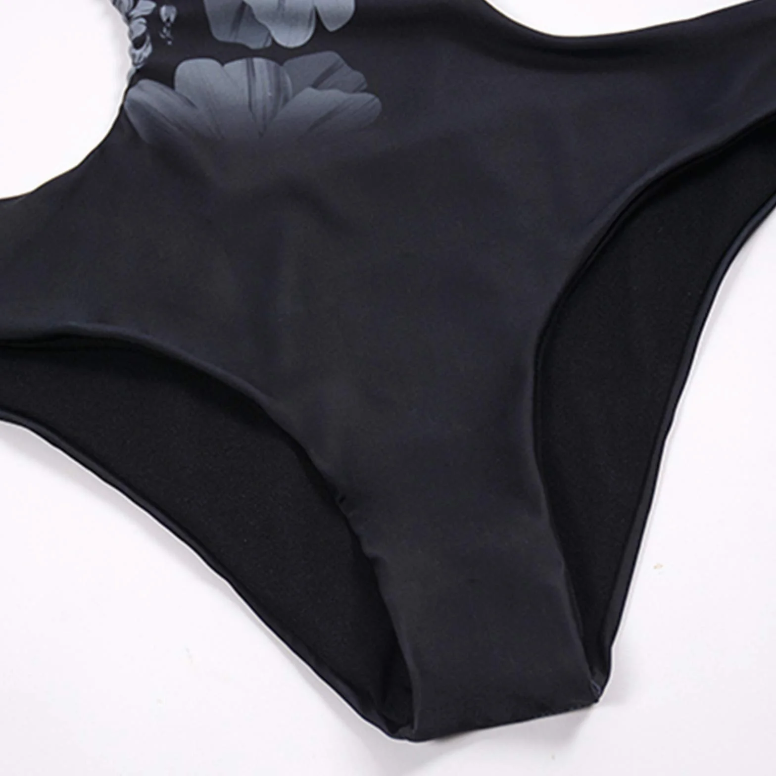 Damski seksowny jednoczęściowy strój kąpielowy wycięty brzuch kontrolujący stroje kąpielowe krawat V Neck O-ring Halter kostiumy kąpielowe z pomponem Backless Monokinis,1,L