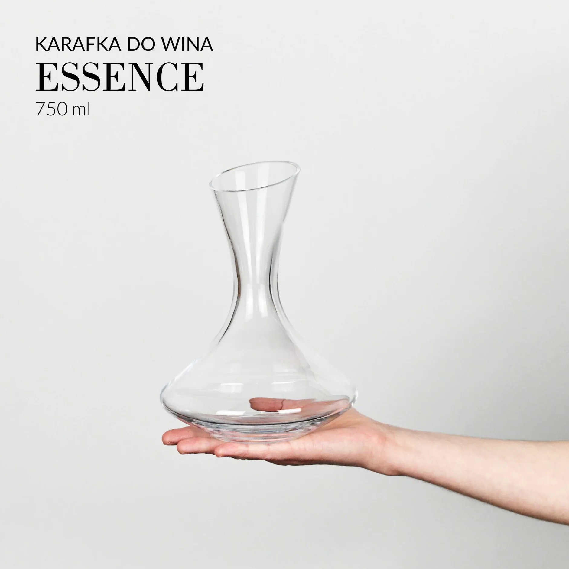 Karafka do wina 750 ML Krystaliczne szkło Bezołowiowa Ręcznie wykonana KROSNO
