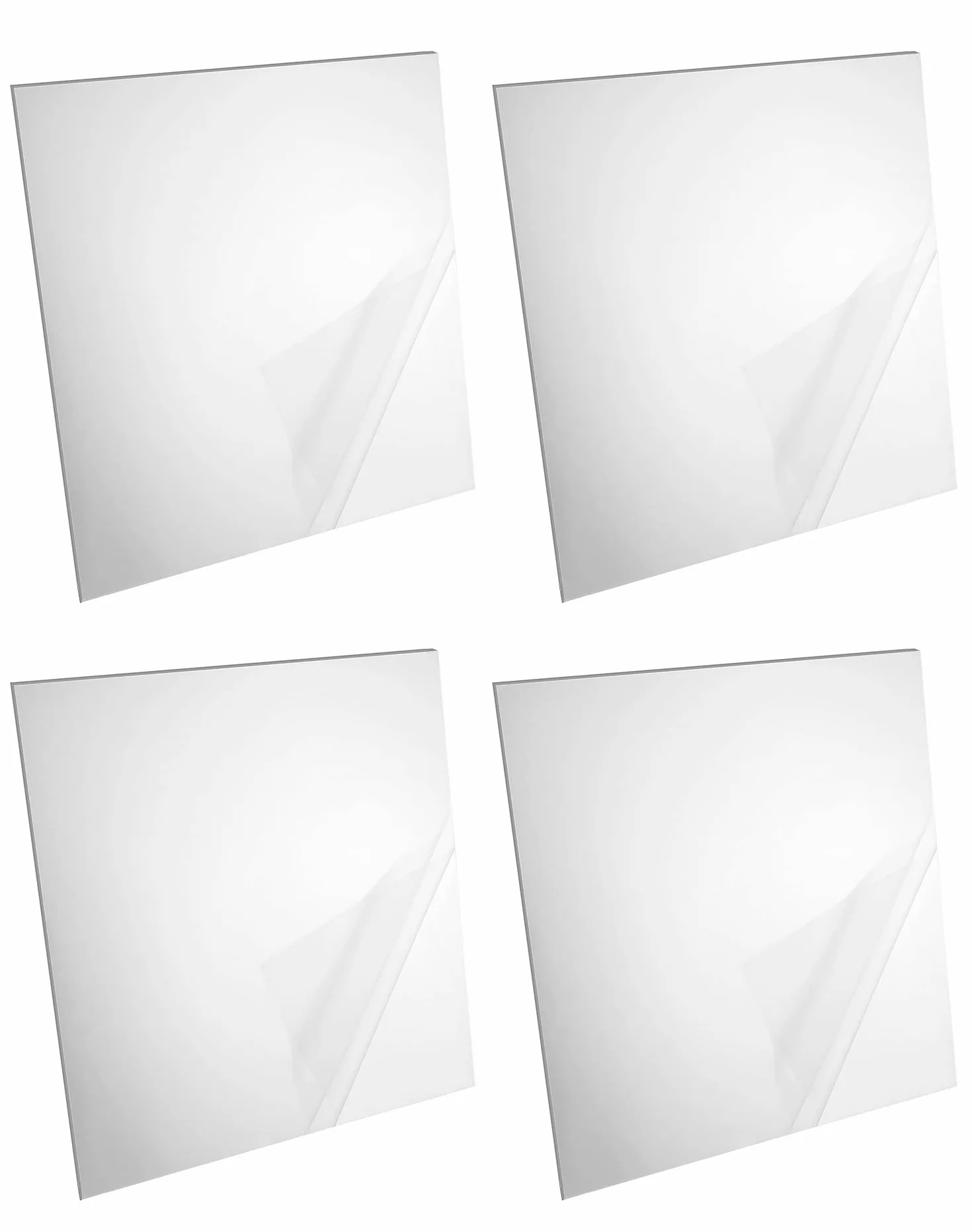 QWORK® 4 płytki lustrzane samoprzylepne, lustro akrylowe 30x30cm, do salonu, sypialni, łazienki