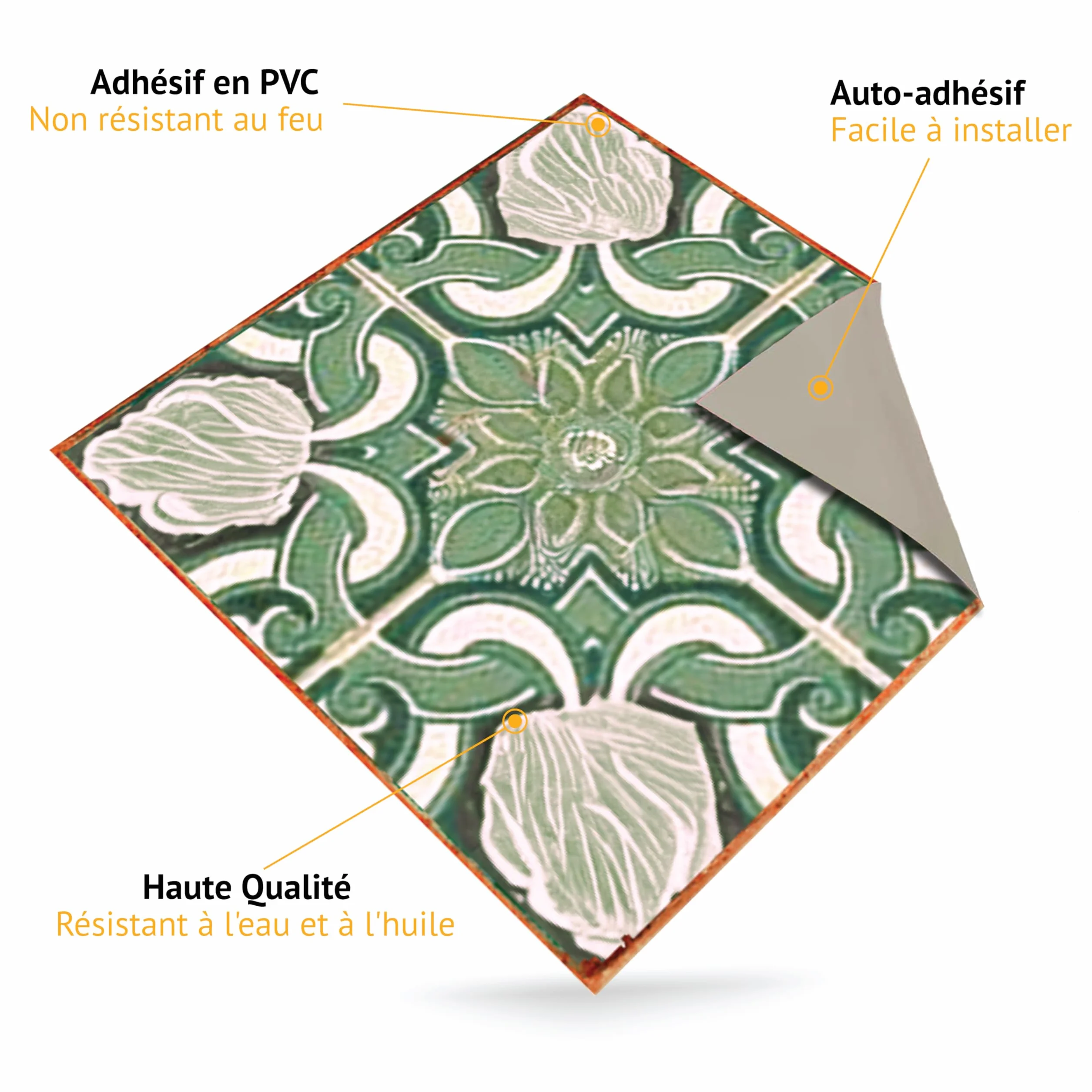 WALPLUS 24 szt. Samoprzylepne Naklejki Kuchenne 15x15cm Wodoodporna Płytka Klej Ścienny Łazienka Łatwe do przyklejenia i Zdejmowania Naklejki Ścienne Naklejki Kuchenne Płytki Vintage Zielone