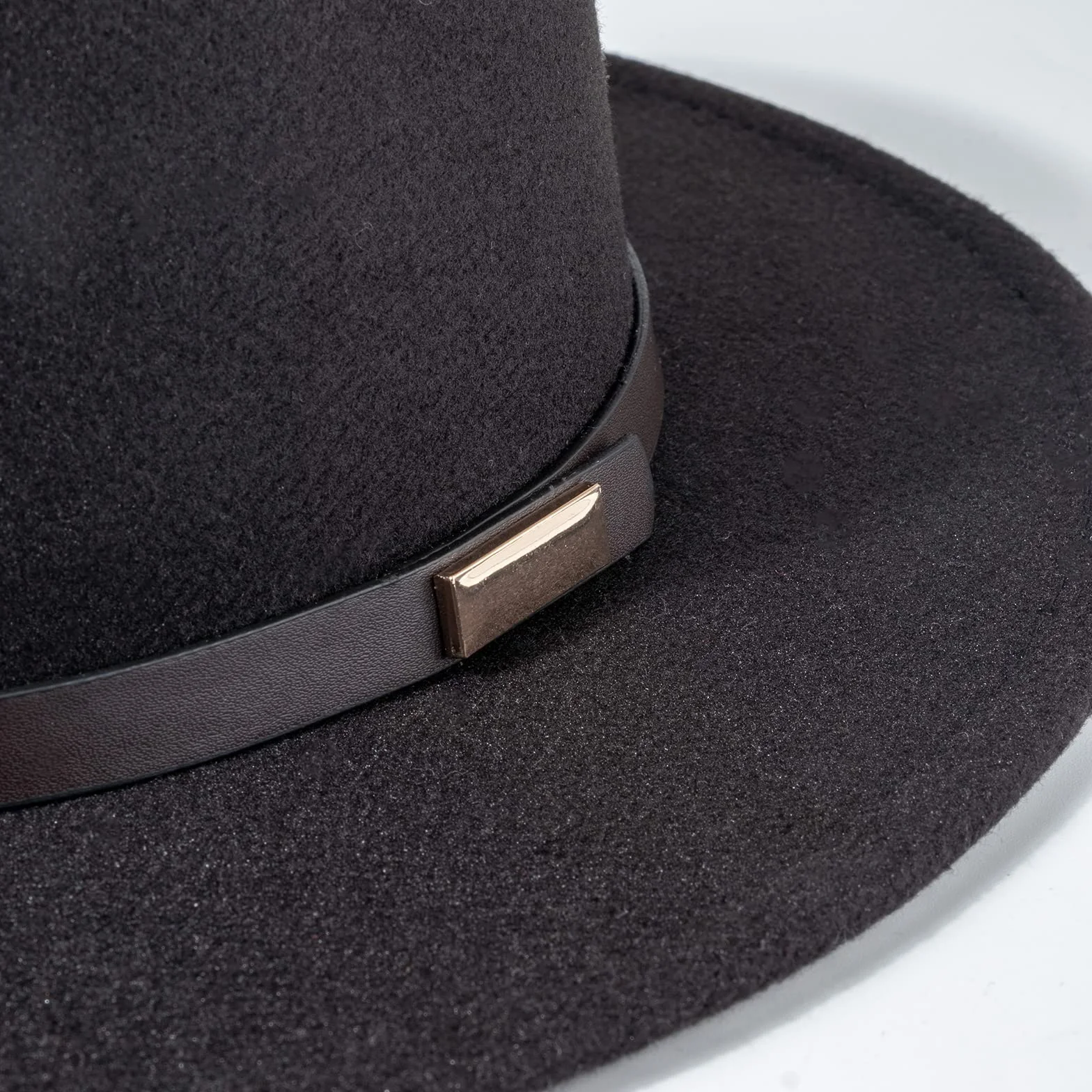 DRESHOW Kapelusz z Szerokim Rondem Fedora dla Kobiet Zapięcie na Pasek Retro Panama Floppy Hat