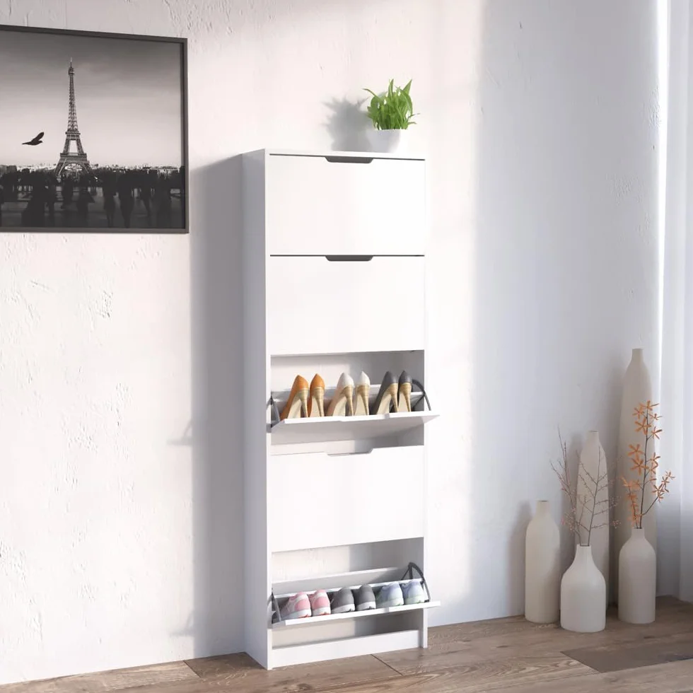 Vicco Wózek na buty Luca Biały 22 x 169 cm 5 przedziałów