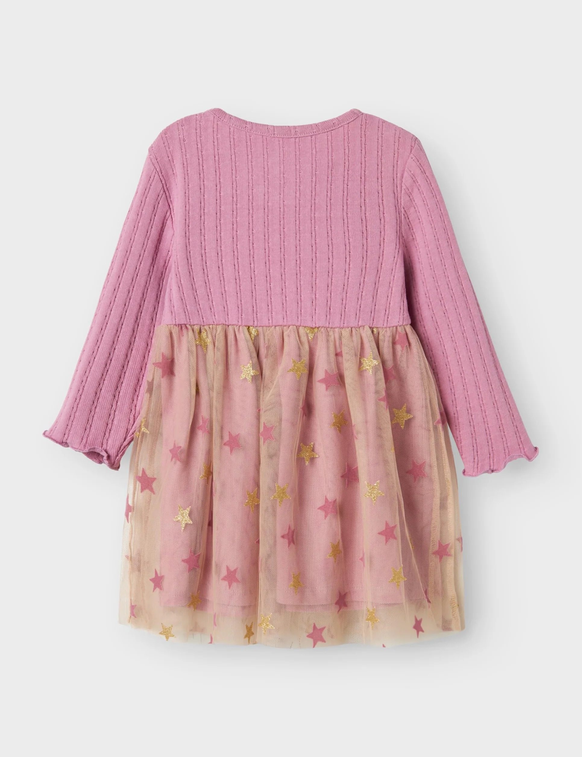 NAME IT Sukienka dla dziewczynki Nbfrinnas Ls Dress, Rosa, 62 cm