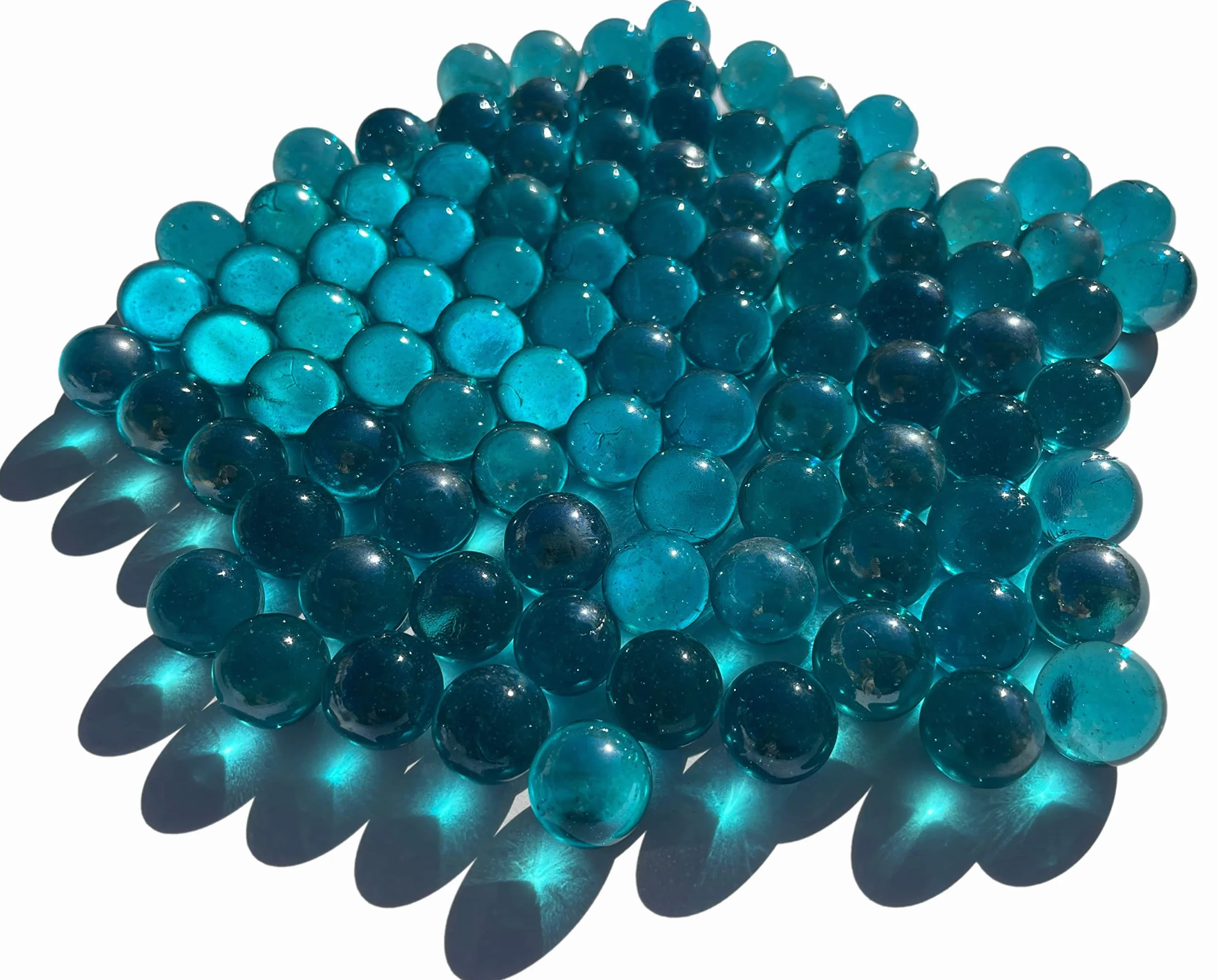 FAIRY TAIL & GLITZER FEE Kule szklanych korali przezroczyste Turkusowe Niebieskie 16mm 500g Kule ozdobne Szklane Kula