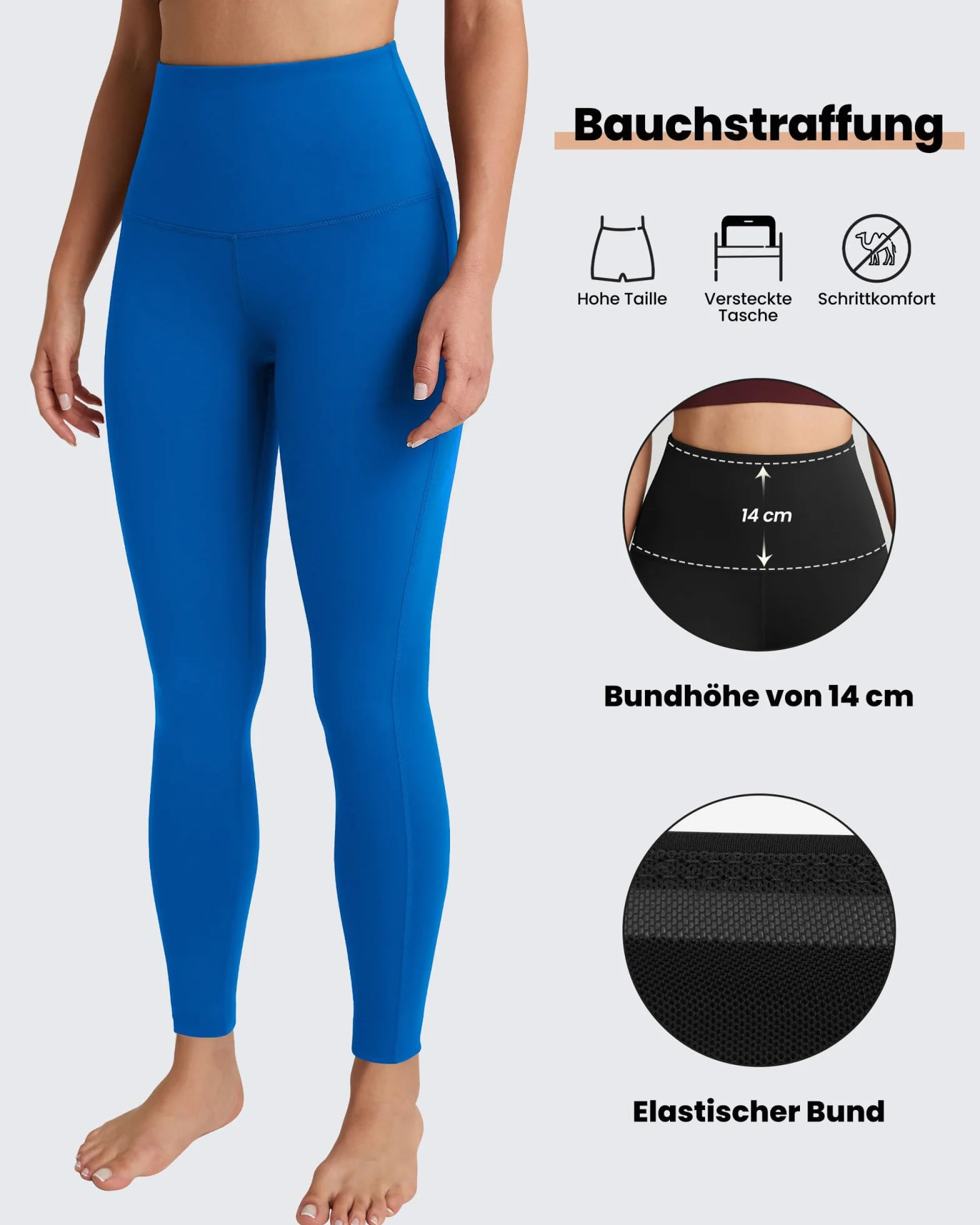 QUEENIEKE Damskie spodnie do jogi, legginsy z wysoką talią, z kieszenią, do biegania, fitnessu