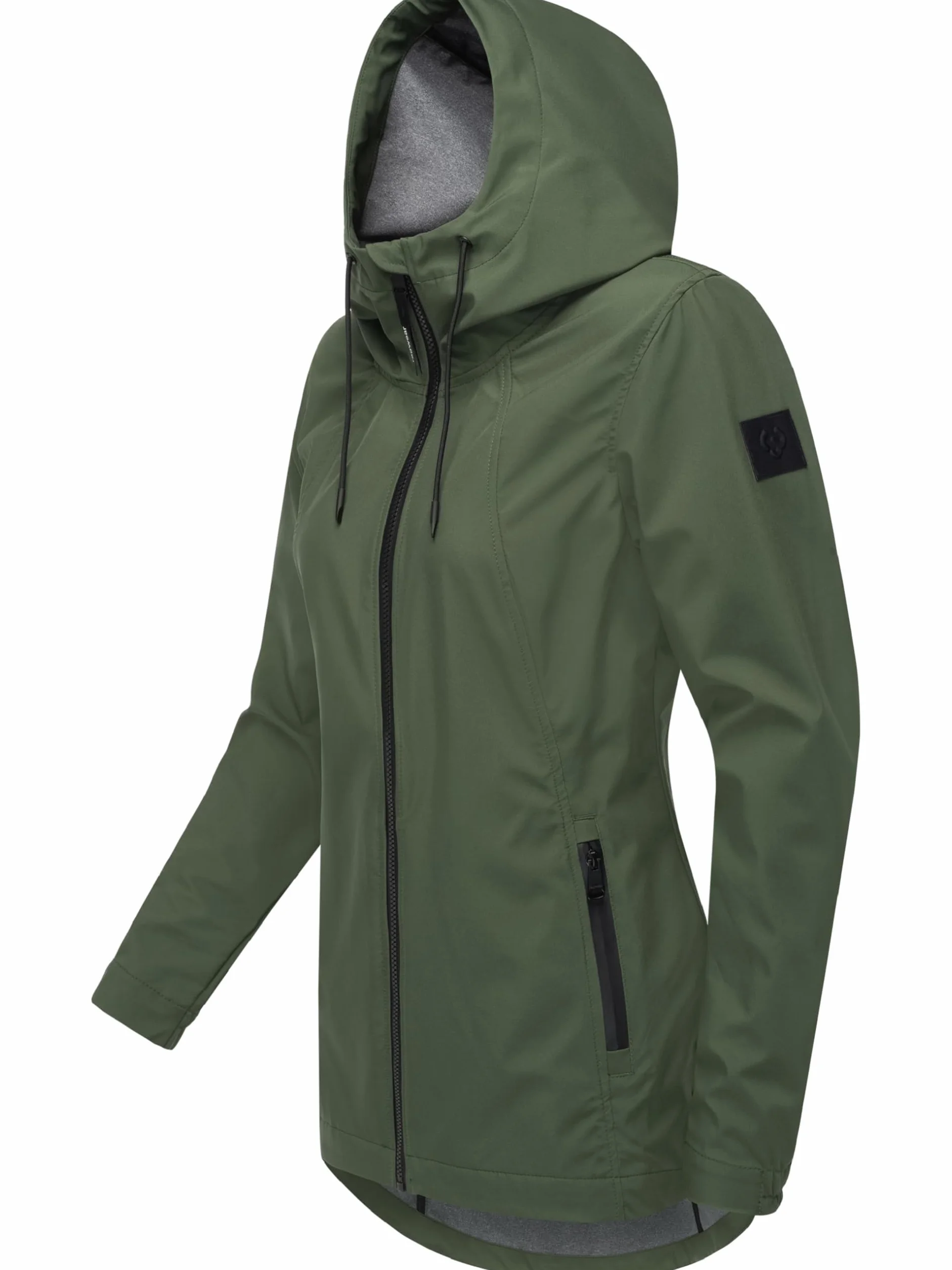 Ragwear Damska długa kurtka przejściowa, wodoodporna i oddychająca, krótki płaszcz z regulowanym kapturem, Zuzka Sport YOUMODO XS-6XL
