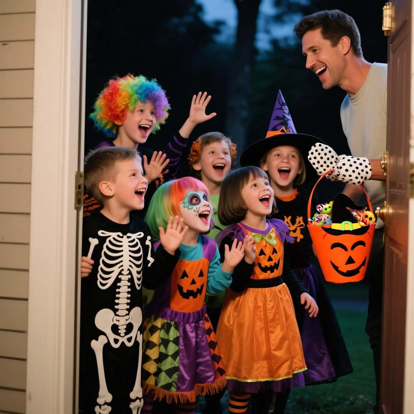 Zestaw wiader na Halloween, 2 filcowe kosze na słodycze z motywem dyni i nietoperza, kosz na Halloween dla dzieci, miska na słodycze do kolekcjonowania i dekorowania