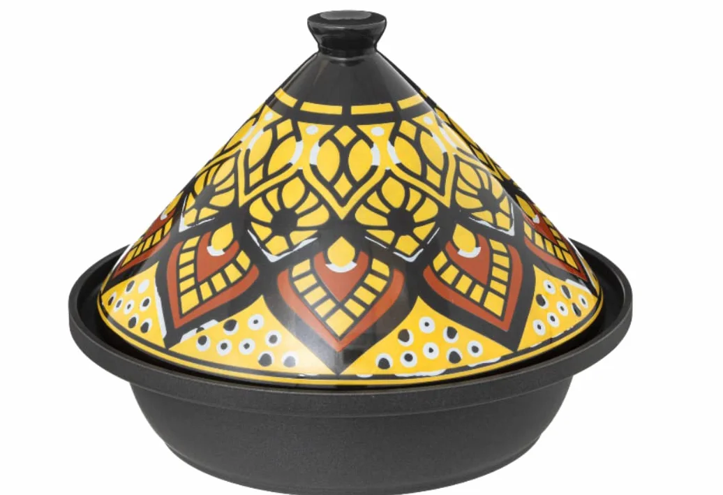 Tajine indukcja ceramika stal nierdzewna żółta 30,20 x 30,20 x 23 cm