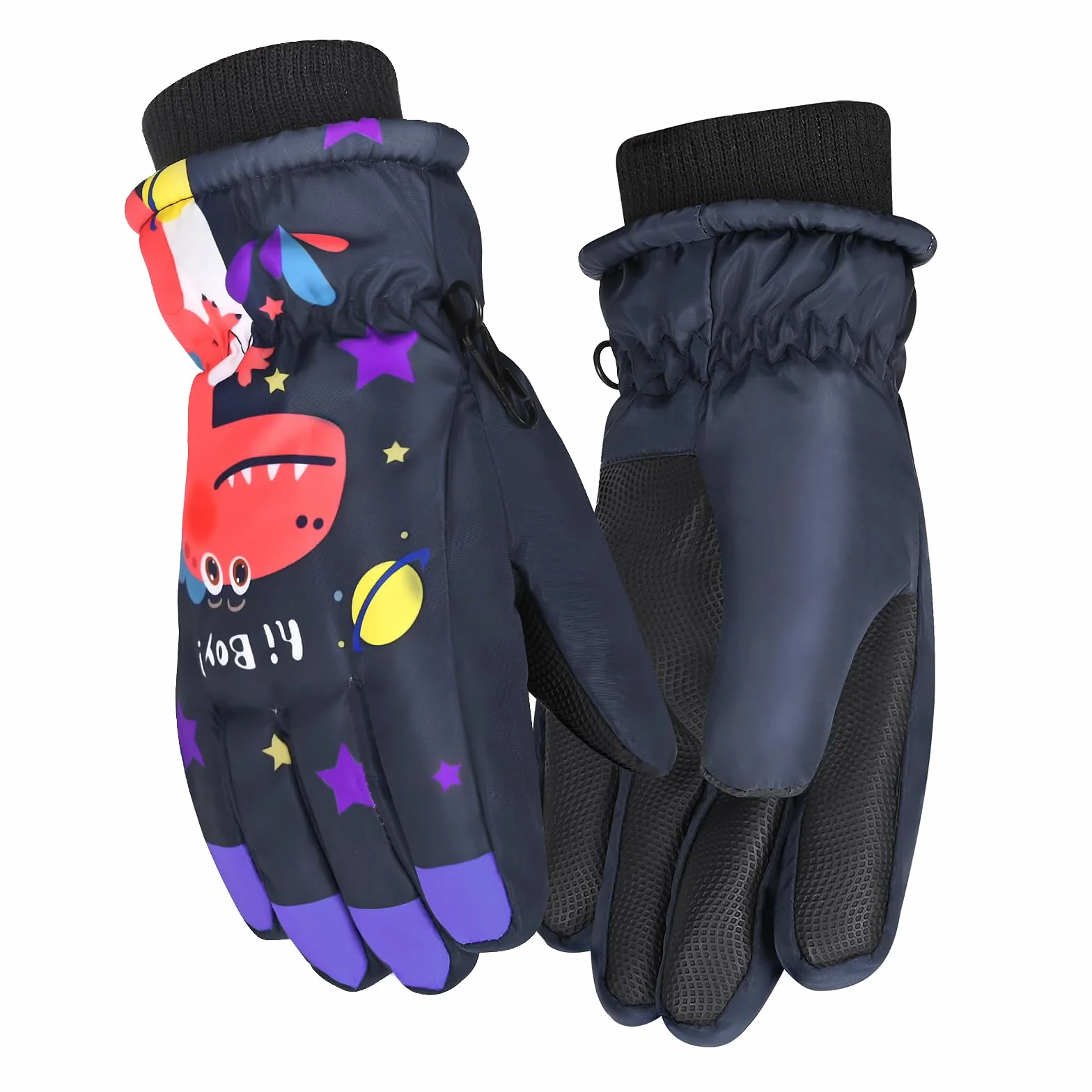 Dziecięce rękawice narciarskie, rękawice narciarskie dla nastolatków zimowe rękawice śnieżne ciepłe rękawiczki snowboardowe rękawice dziecięce 8-14 lat