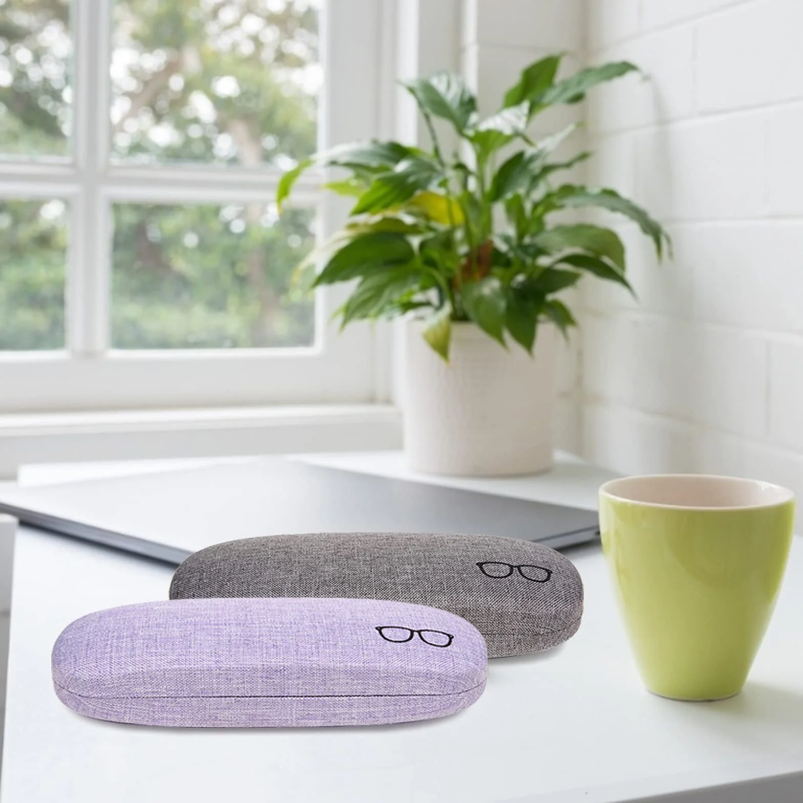 Oak & Tea Etui na okulary twarda obudowa i modne etui na okulary ze ściereczką do czyszczenia etui na okulary dla kobiet i mężczyzn