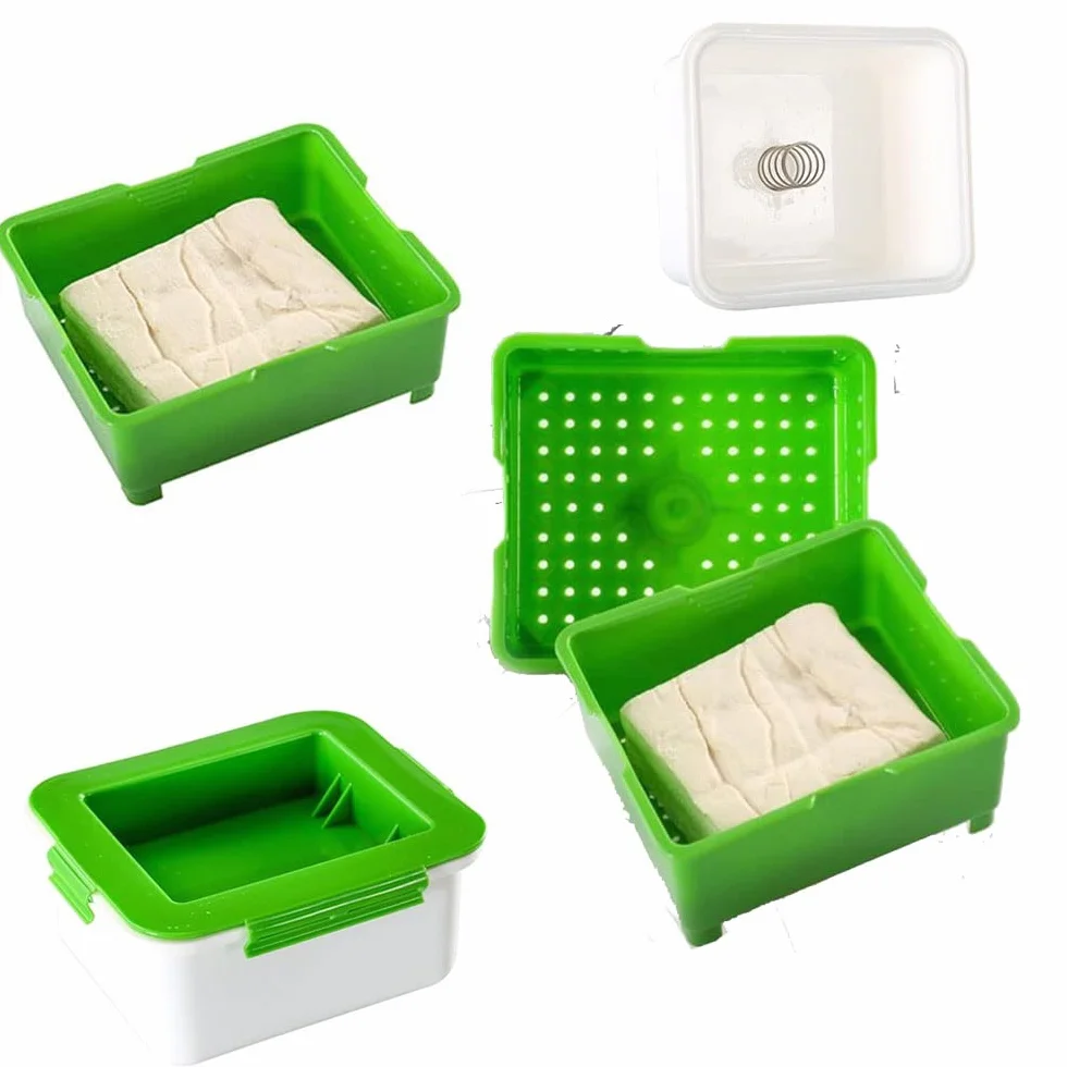 NIWWIN Forma do prasowania tofu, zestaw do wyrobu tofu z wbudowanym drenażem, plastikowa
