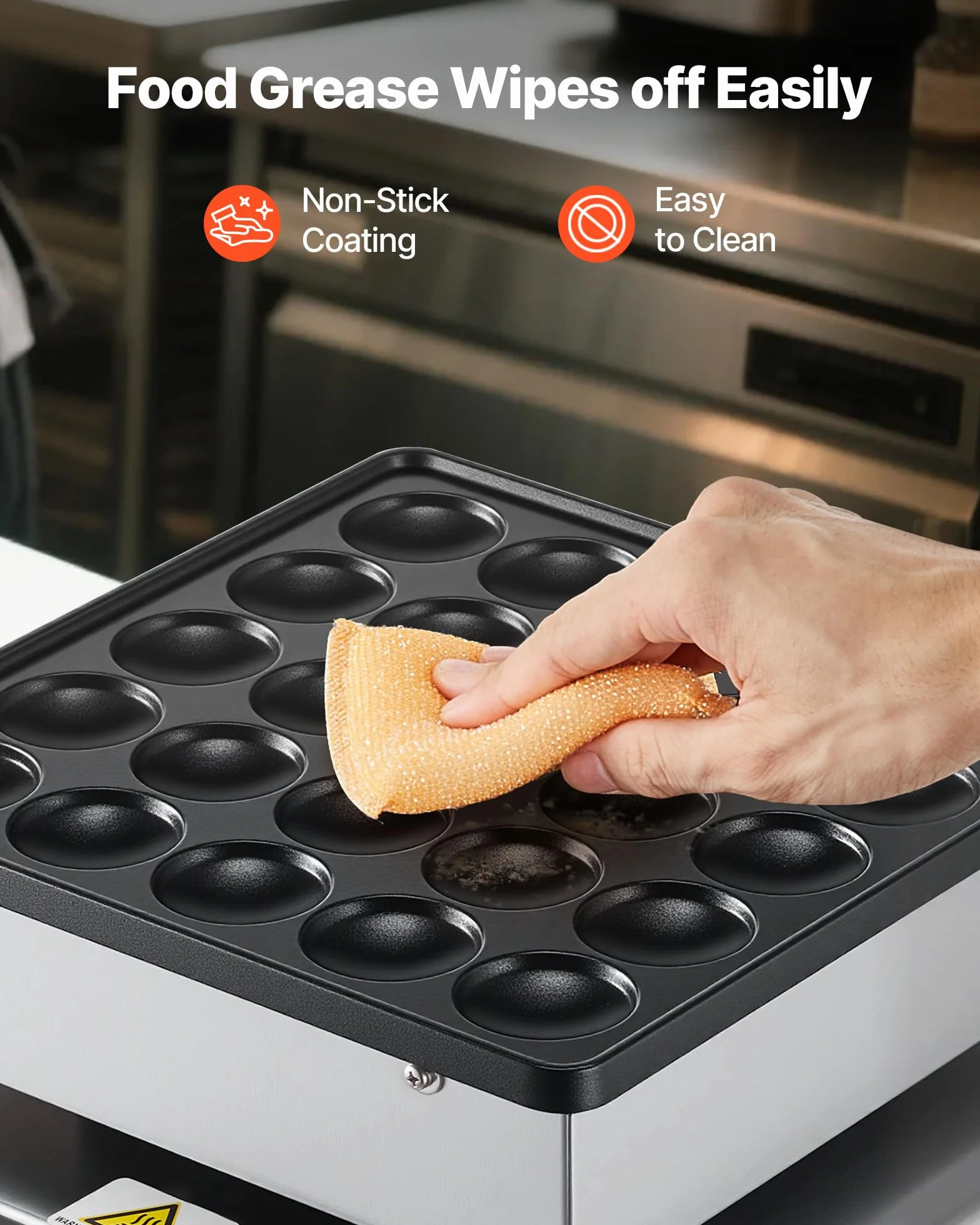 VEVOR Mini maszynka do naleśników, gofrownica Poffertjes 43 mm, stal nierdzewna, elektryczna