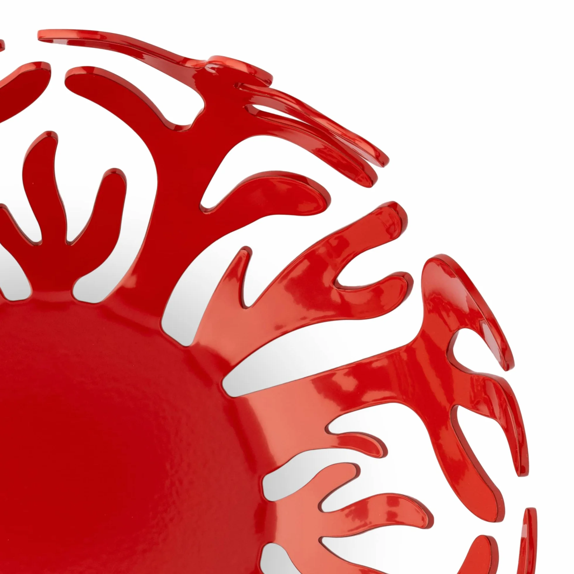 Alessi ESI01/21 Mediterraneo stojak na owoce ze stali nierdzewnej, czerwony, Ø 21 cm