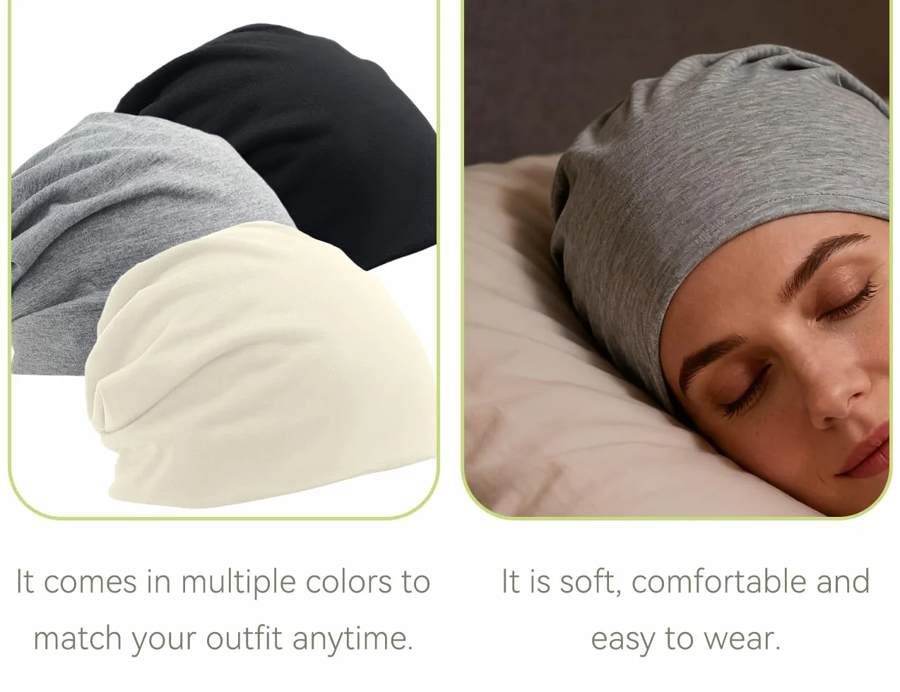 Slouchy cienka czapka beanie, 3 sztuki, dla kobiet i mężczyzn, chemiczne nakrycie głowy, elastyczna czapka do biegania (czarna, biała, szara)