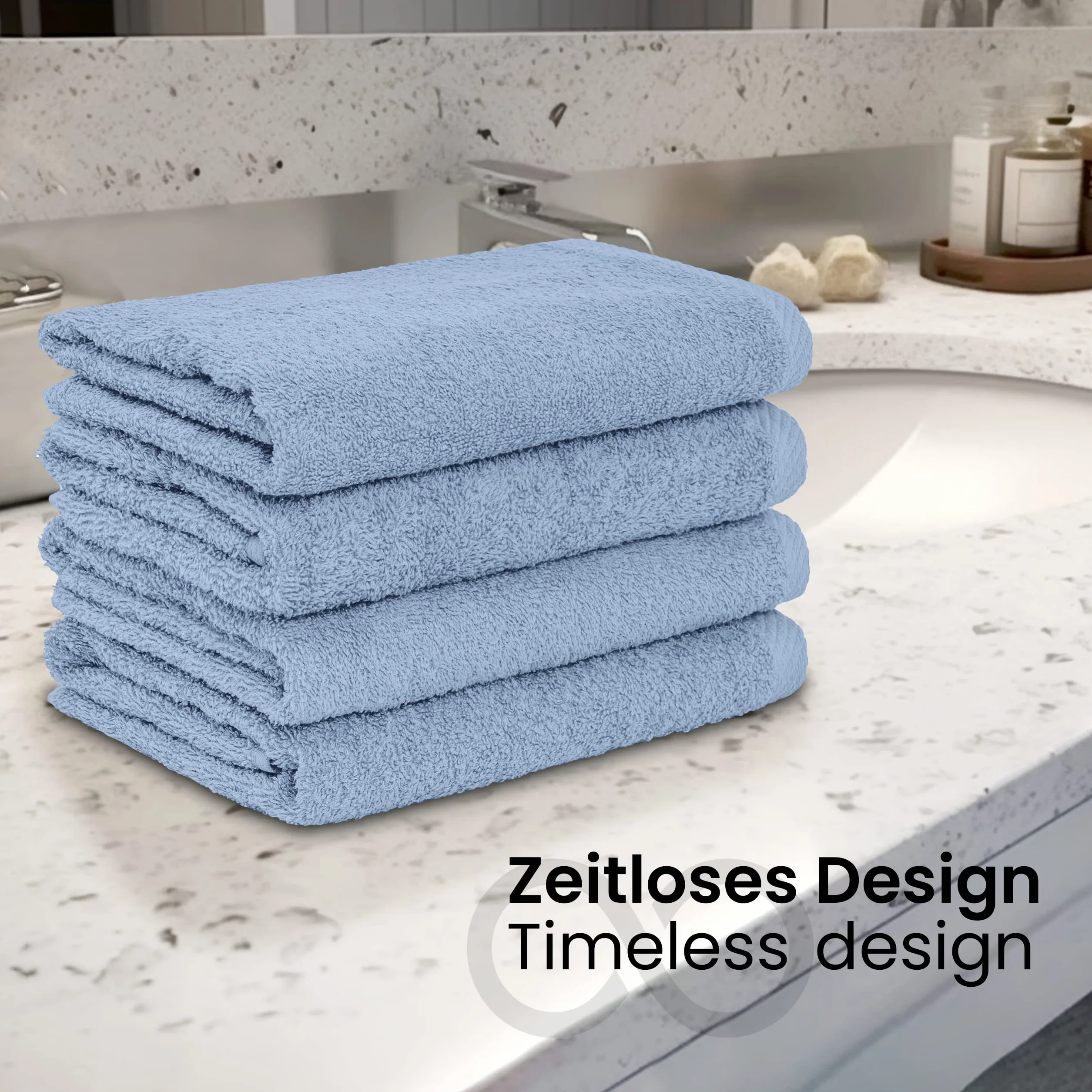 Ręczniki kąpielowe frotte 70 x 140 cm 100% bawełna niebieski dym Zestaw 2 sztuk