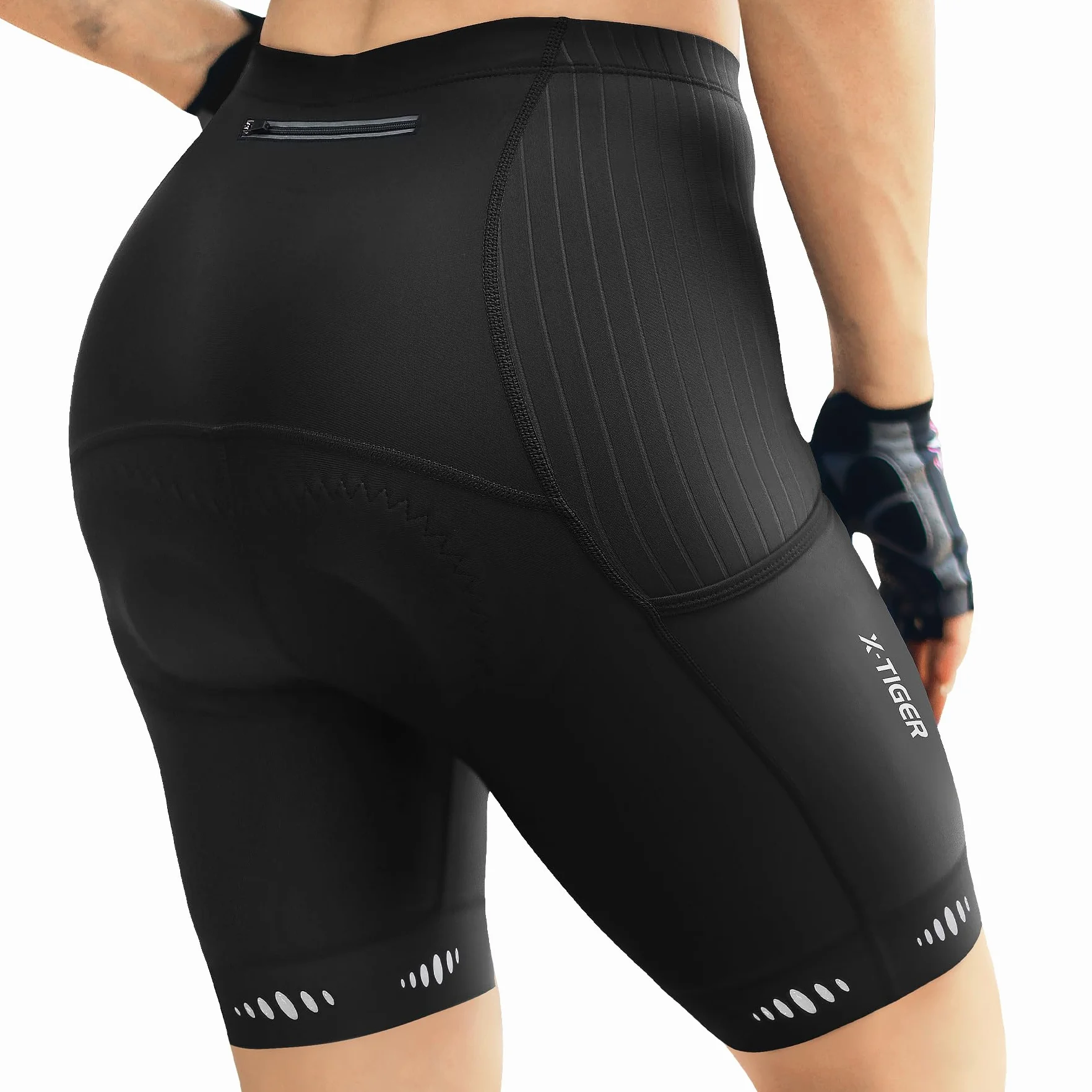 X-TIGER Damskie spodenki rowerowe z 5D żelowe wyściełane spodnie rowerowe damskie szybkoschnące spodenki rowerowe spodenki rowerowe z 3 kieszeniami