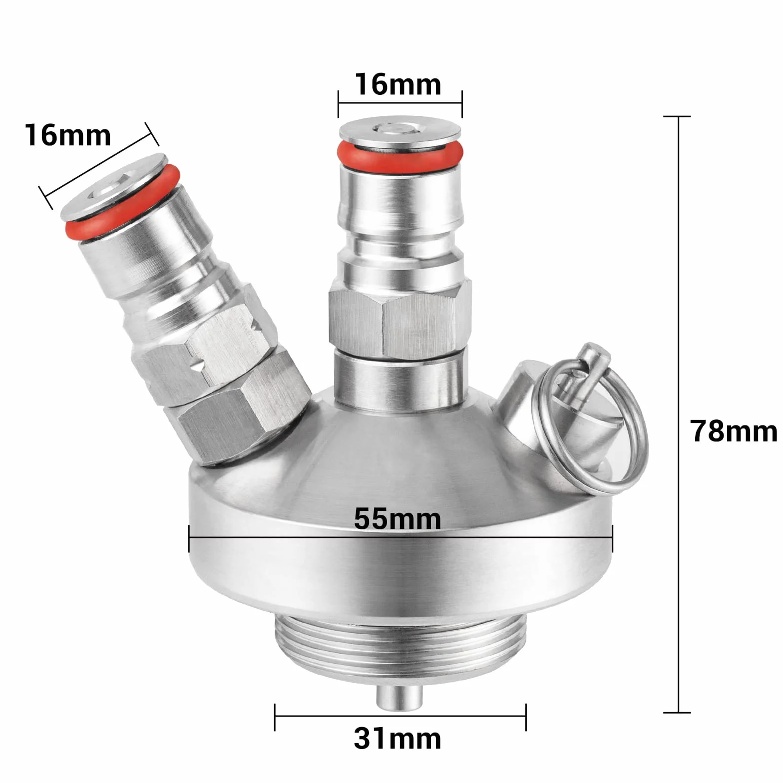 TMCRAFT Mini dozownik do keg, stal nierdzewna, obie kulki Lock Speer, przyłącze do piwa z wężem do piwa 130 cm dla growlera