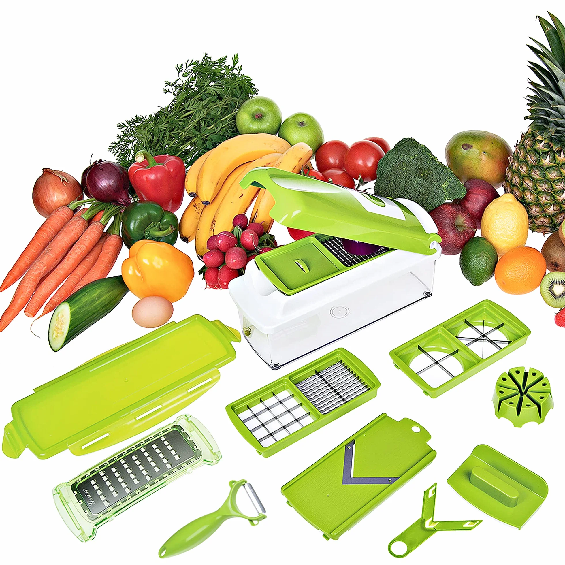 Genius Nicer Dicer Plus 18-częściowa uniwersalna krajalnica do owoców i warzyw