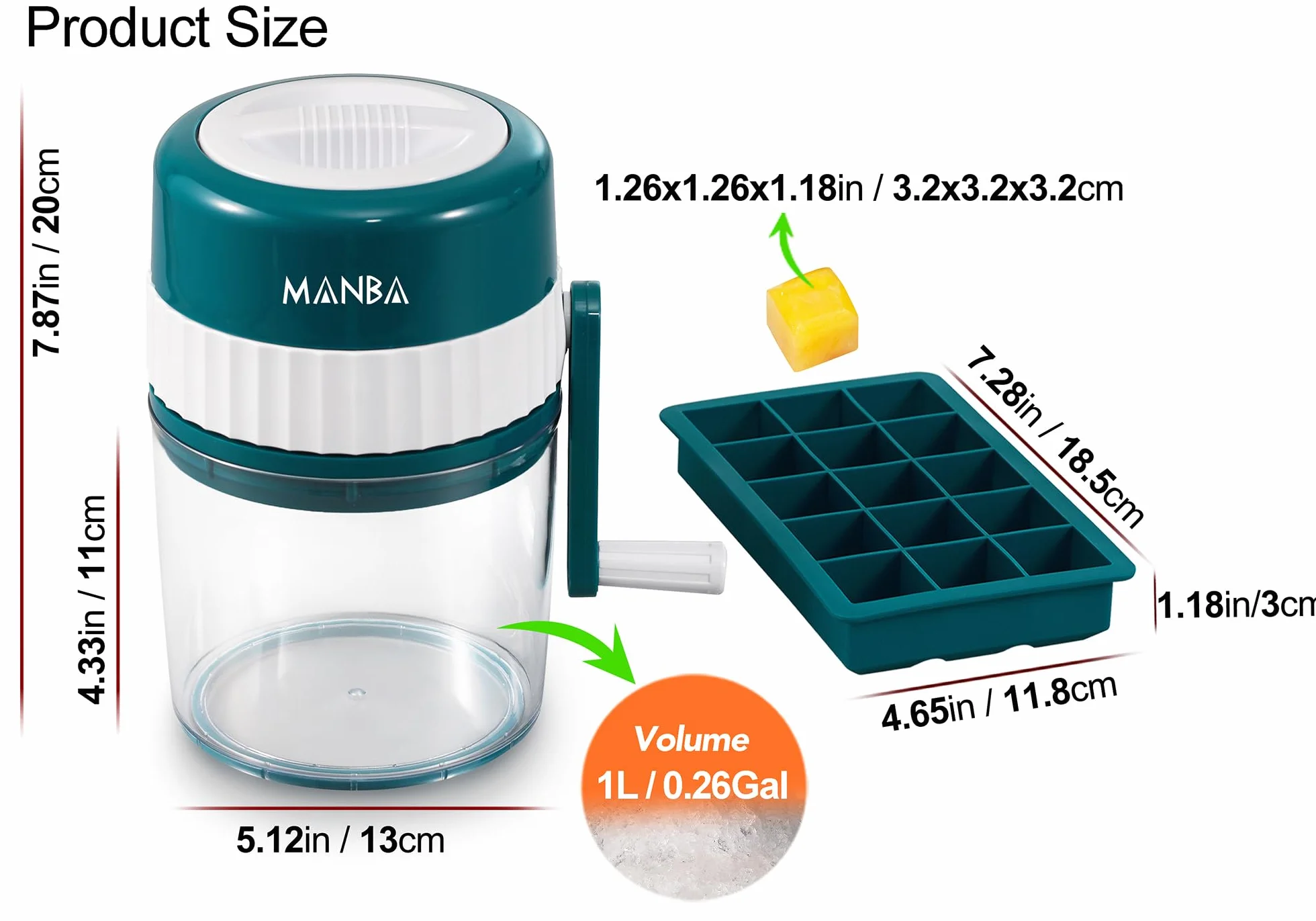 MANBA Slush Machine przenośna maszyna do slushie z tacą na kostki lodu