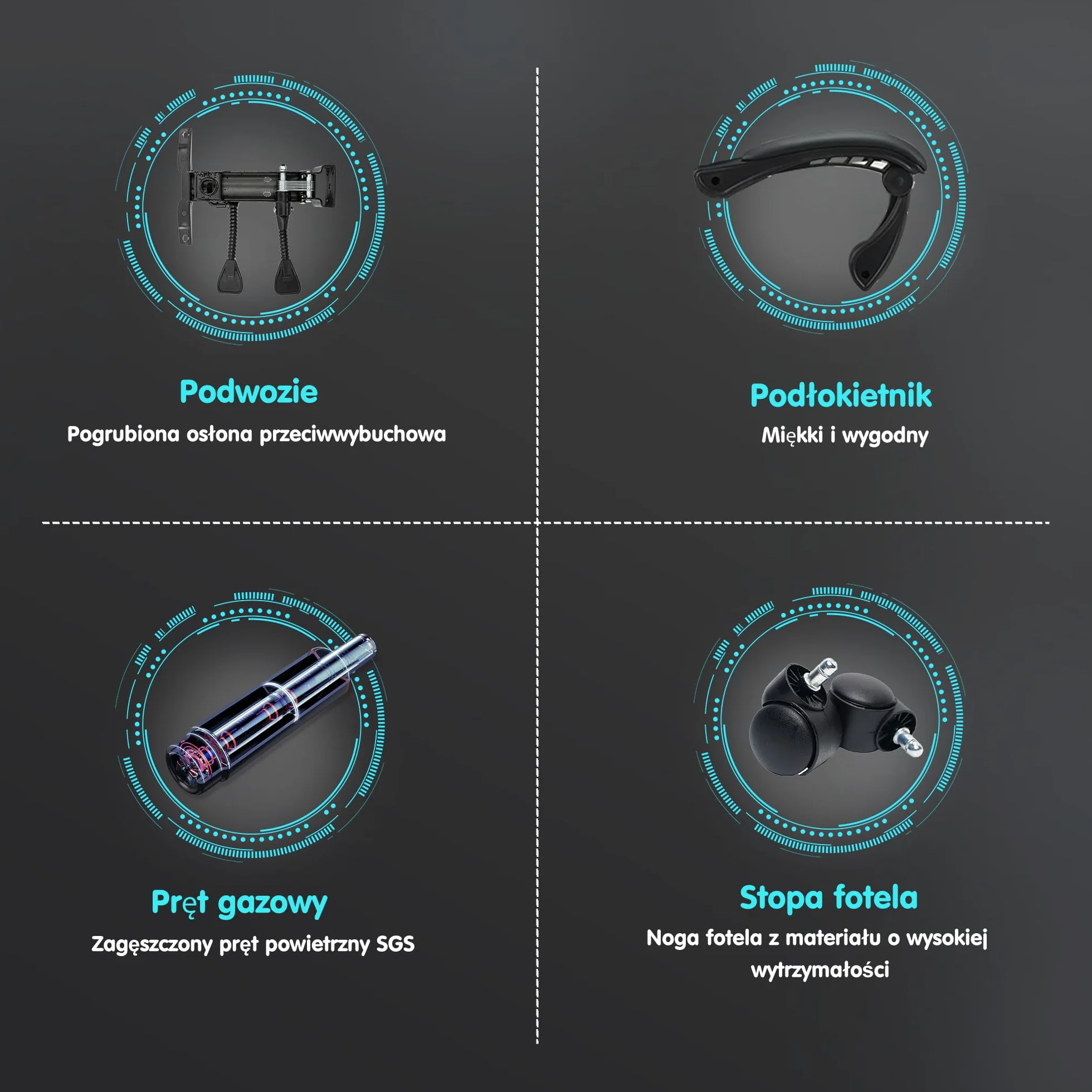 Krzesło do gier biurowe obrotowe ergonomiczne skórzane Fioletowy