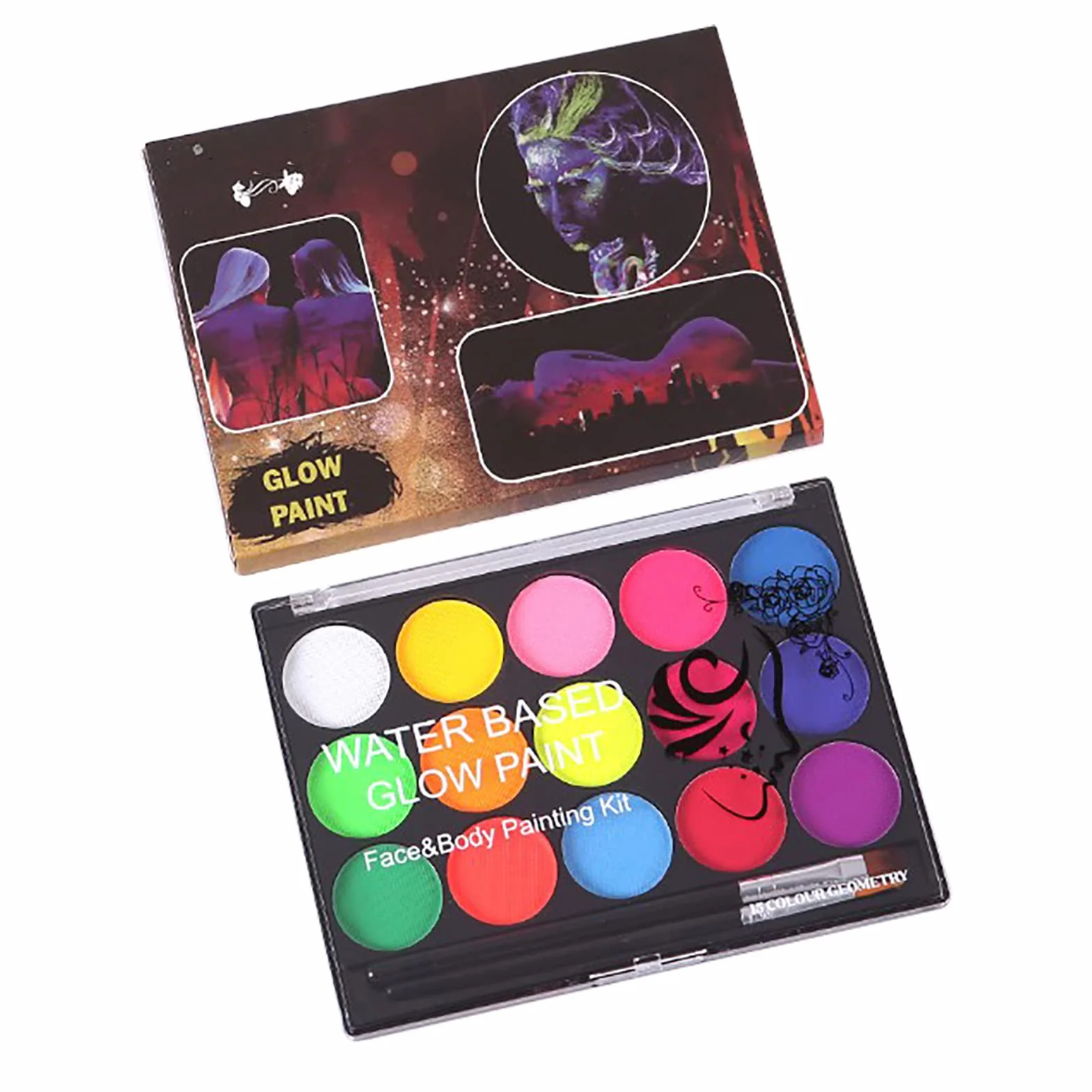 15 Kolorów Farby do Ciała, Jasna, Trwała Paleta do Makijażu, Bezpieczna, Niedrażniąca Farba Olejna, łatwa w Aplikacji, Idealna na imprezę Halloweenową, Występ na Scenie Cosplay