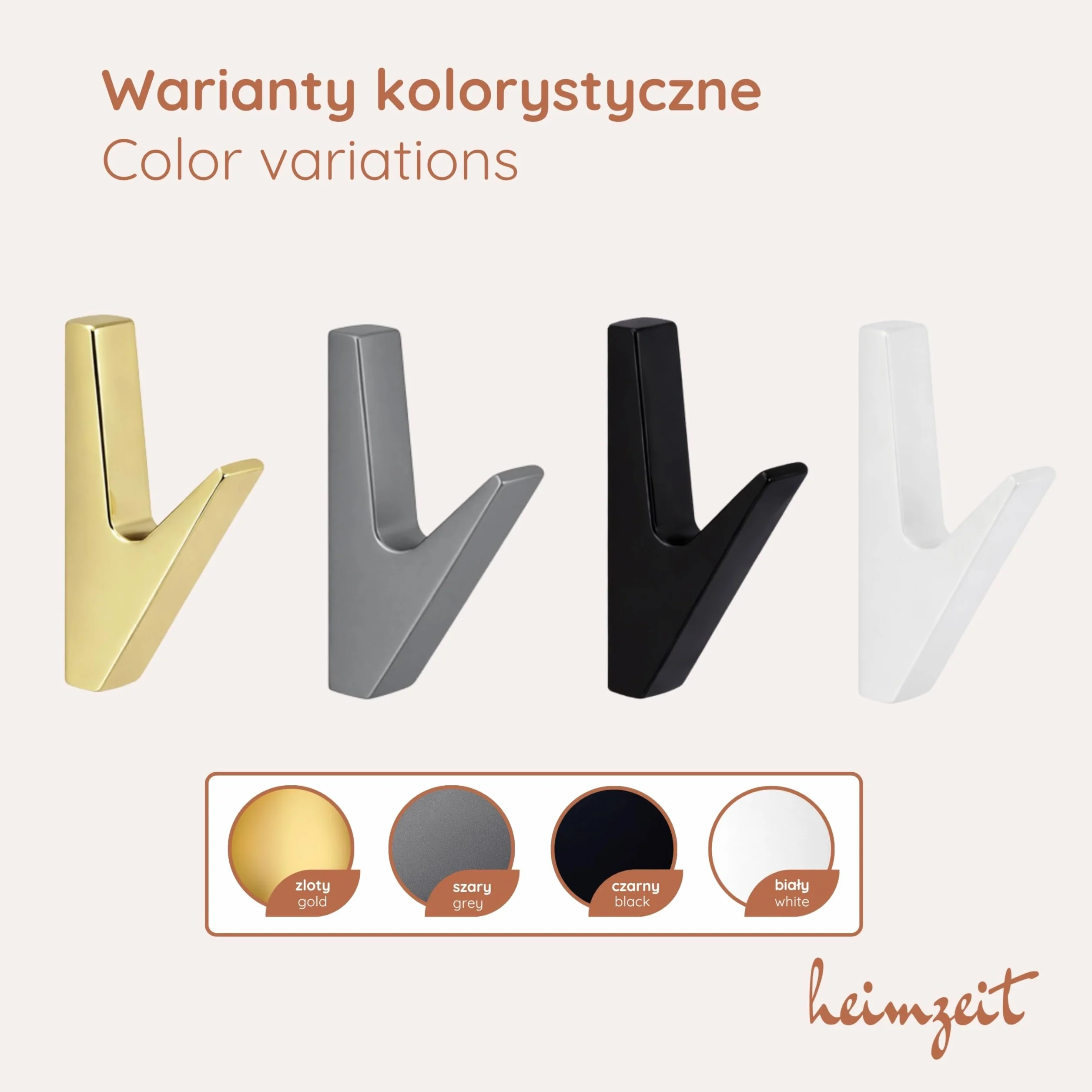 Wieszaki Ścienne Przykręcane Volt 4 Sztuki w Kolorze Czarny, Haczyki Ścienne do Garderoby, Kurtki, Ręcznika, Plecaka i Odzieży, Nowoczesny Design, Metalowe Haczyki do Wiercenia