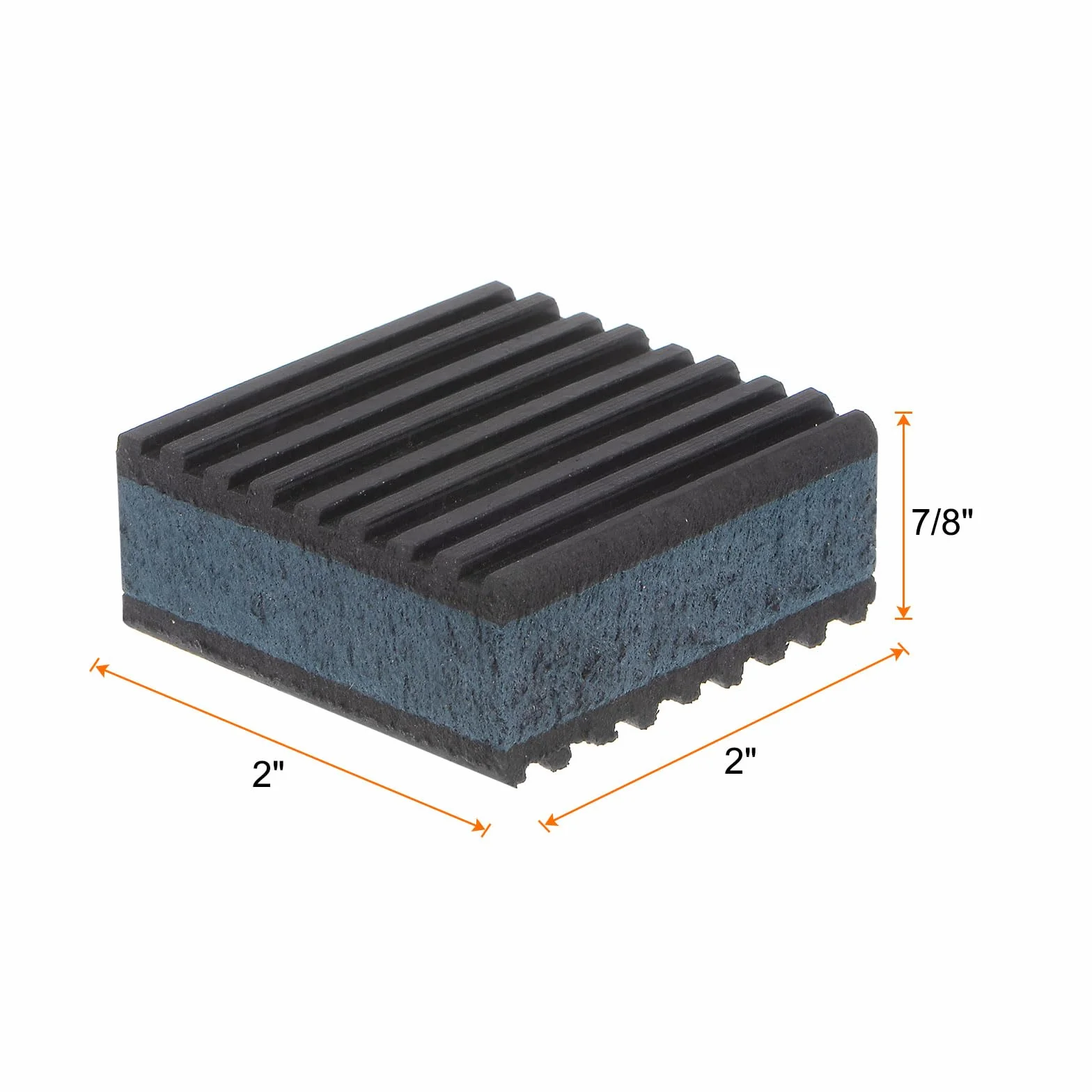 QUARKZMAN 4 gumowe podkładki antywibracyjne, tłumiki wibracji 2" x 2" x 7/8", podkładki izolacyjne, podkładki izolacyjne, prążkowane maty ze środkiem EVA, do pralki, kompresów powietrza, bieżni