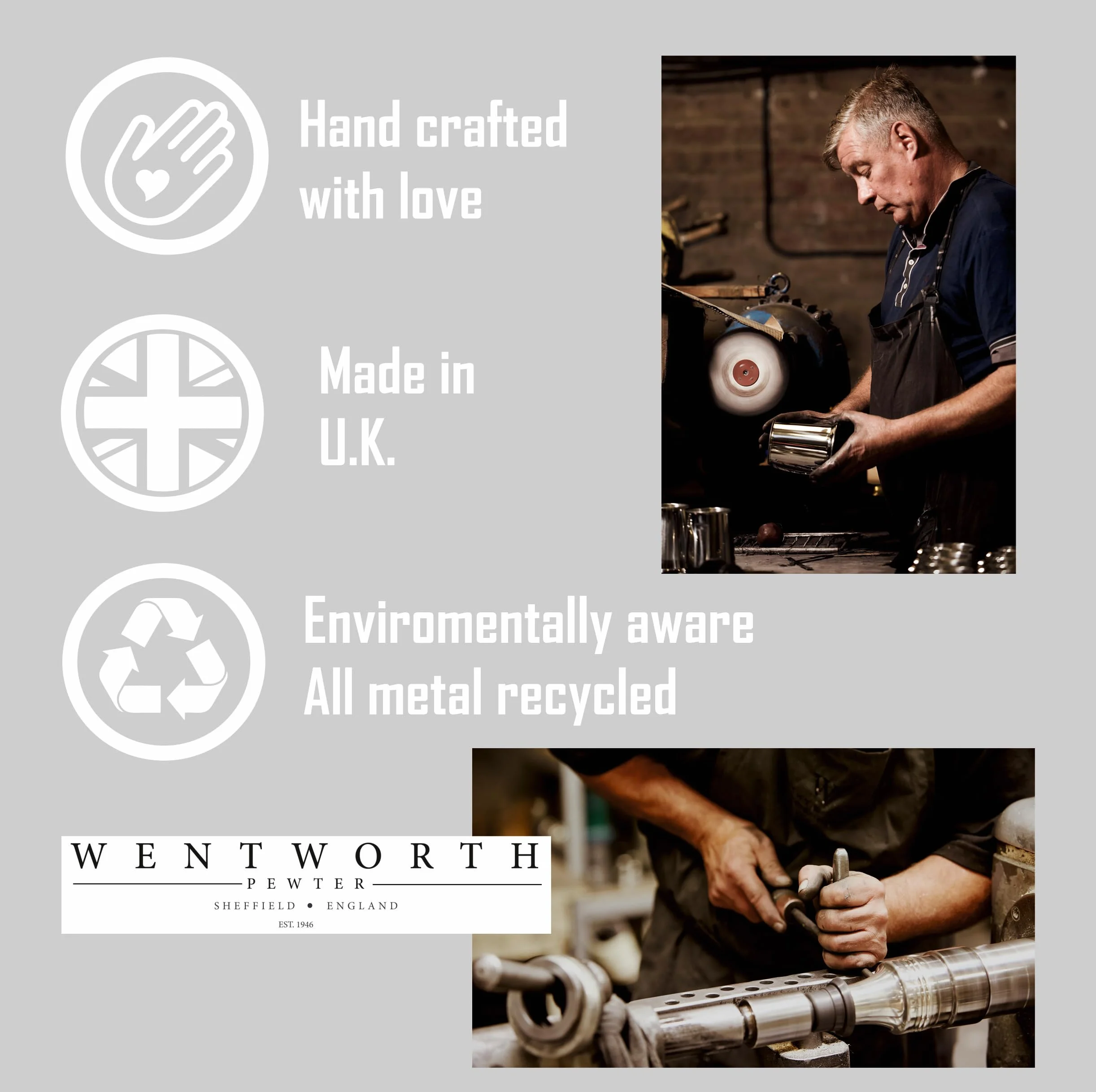 Wentworth Pewter - Skórzana butelka nerkowa z cyny, piersiówka, piersiówka, pojemność 170 ml, z górną częścią (czarny kruk)