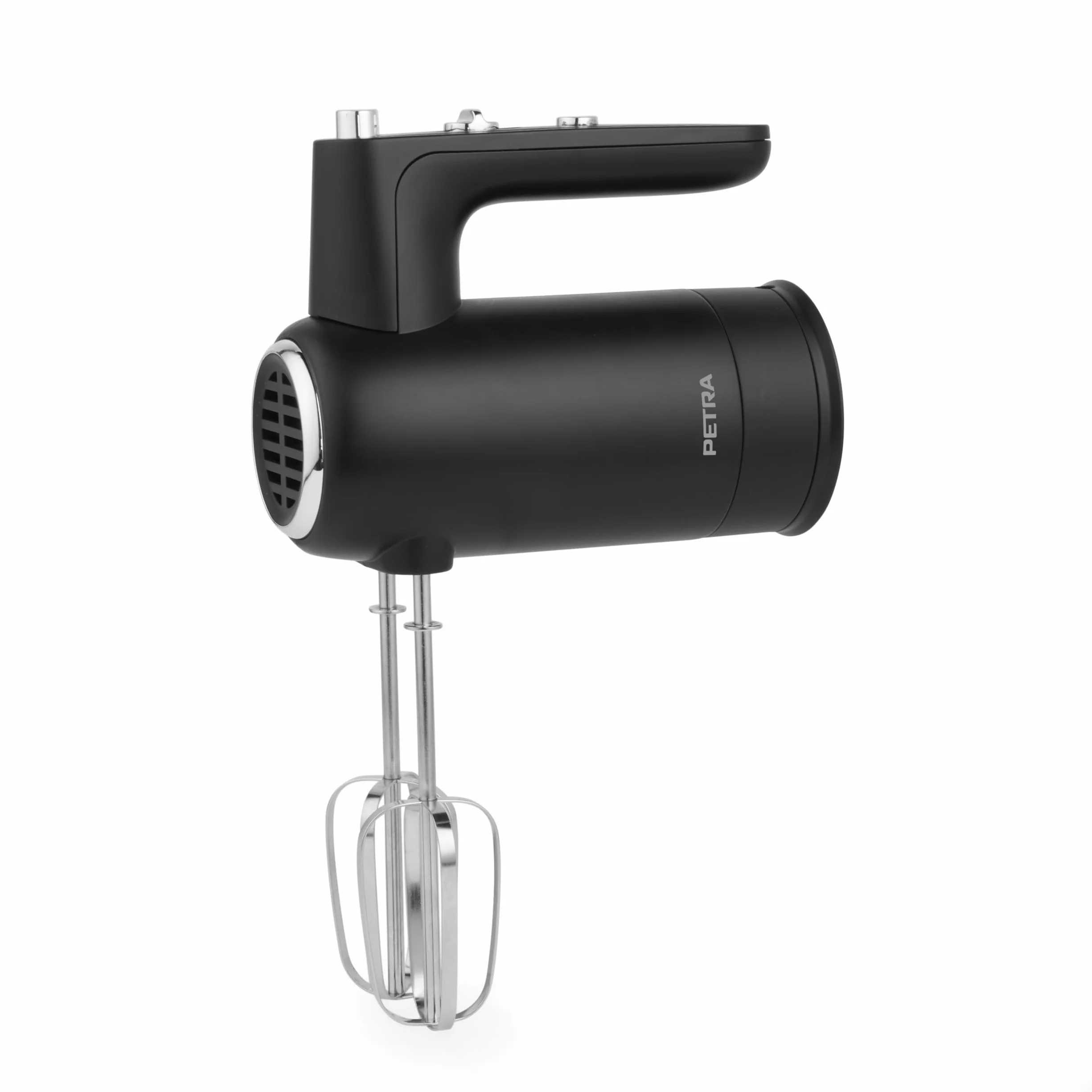 Petra PT5613BMBLKVDE Handmixer 300 W 5 Geschwindigkeiten Elektrischer Küchenmixer mit Schneebesen und Knethaken Schwarz