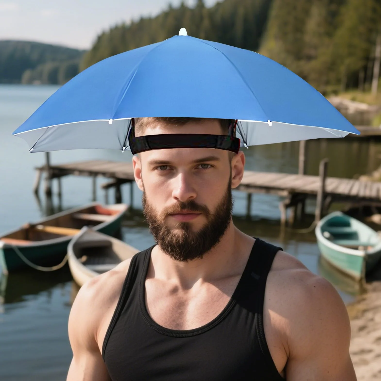 Kapelusz parasola, kapelusz przeciwsłoneczny, składany, regulowany nakrycie głowy z ochroną przed promieniowaniem UV, dla mężczyzn, kobiet, dzieci, aktywności na świeżym powietrzu, wędkarstwo, kemping