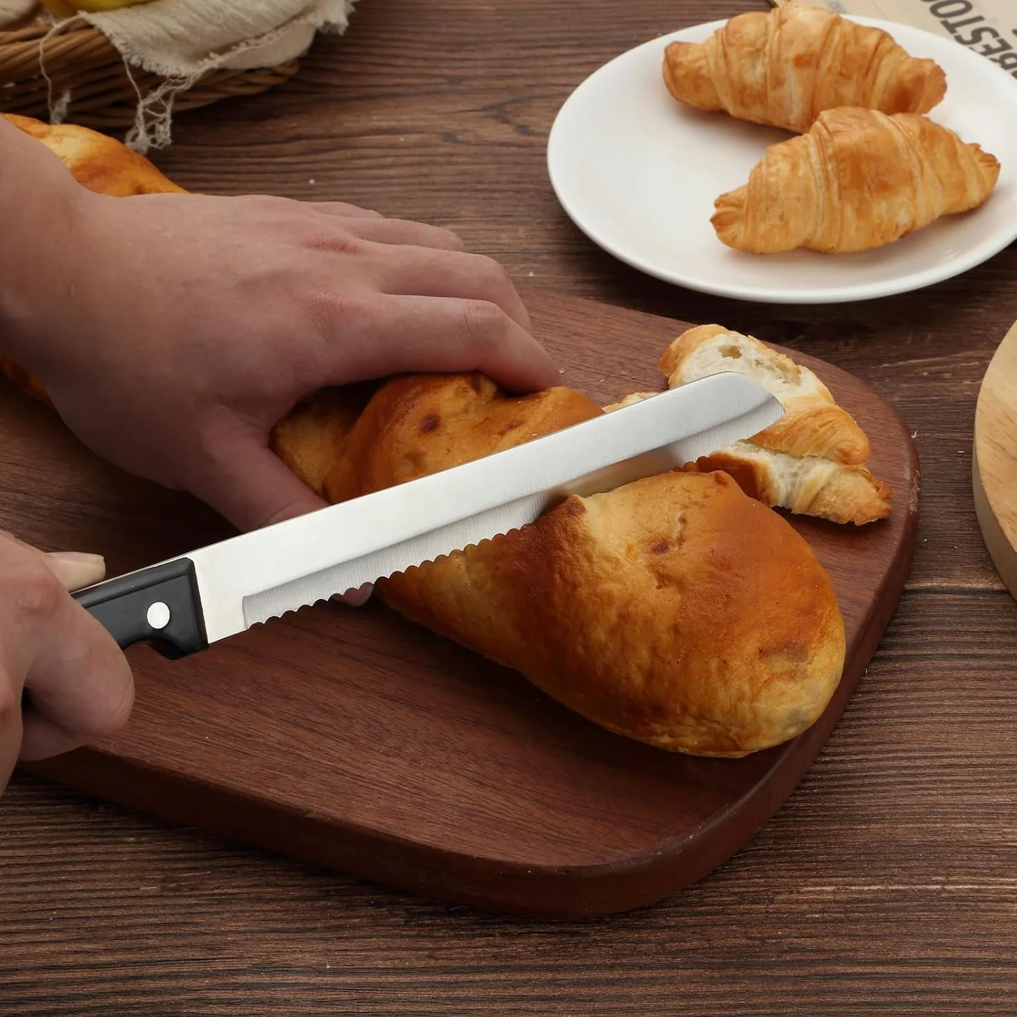 Parence. - Nóż do chleba ze stali nierdzewnej/nóż kuchenny ze szlifem falistym i ergonomicznym uchwytem – 30 cm
