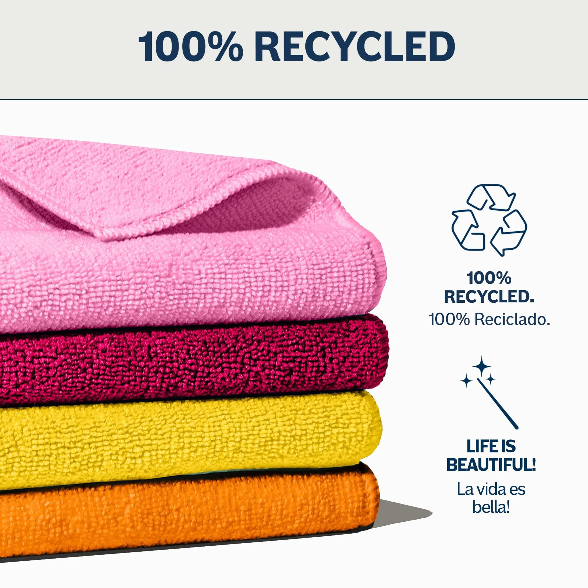 Mop z mikrofibry z recyklingu z 4 chusteczkami, zrównoważony zestaw do czyszczenia Sunrise