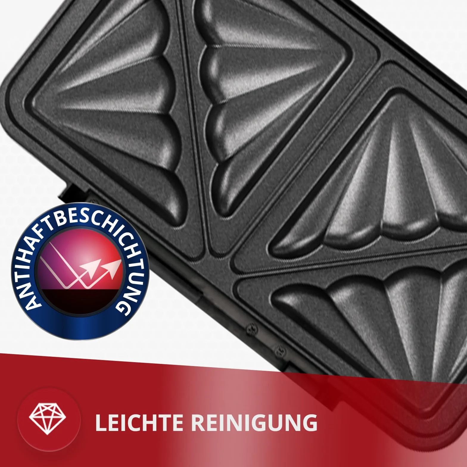 MPM - MOP 43M – Opiekacz kuchenny 3 w 1 - Opiekacz do kanapek + grill + gofrownica - Na 4 trójkątne kanapki lub 2 gofry – Wymienne płyty z nieprzywierającą powłoką - 1000 W - Termostat
