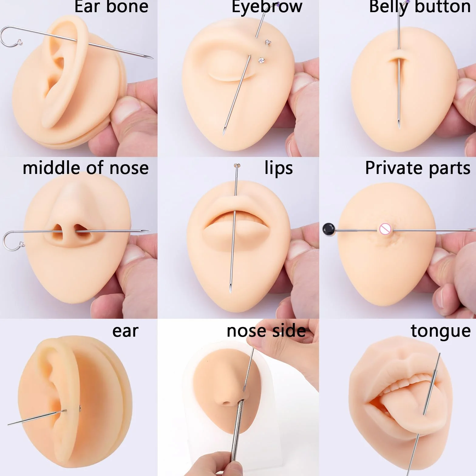 BDSHUNBF 4 sztuki piercingów Taper Pin Taper sztyft do piercingu ciała, stretching Assistant Tool do uszu, nosa, brwi