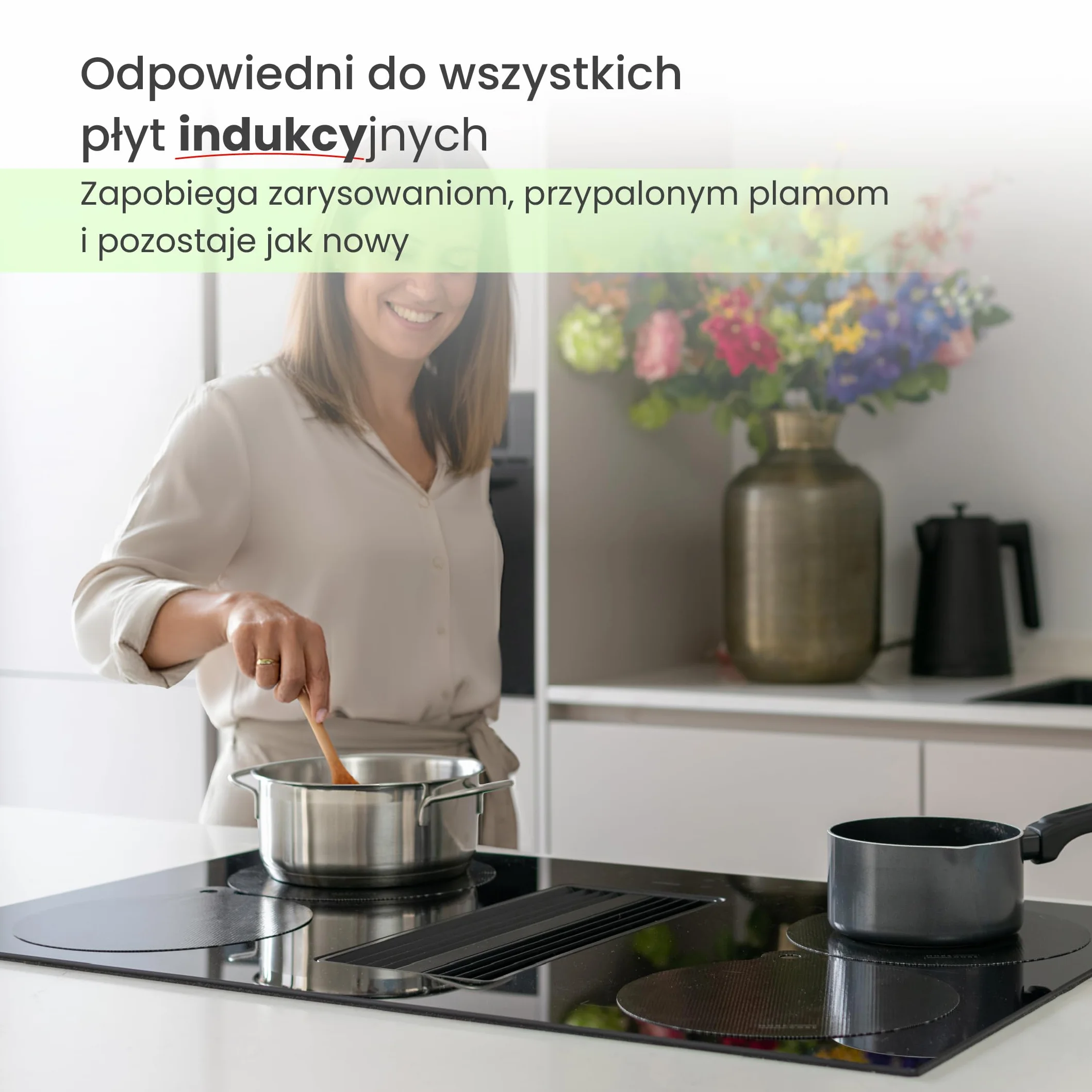 MoreCore Mata ochronna na kuchenkę | mata ochronna na kuchenkę | mata indukcyjna | osłona płyty grzewczej | mata chroniąca przed wysoką temperaturą | 4 sztuki 22 cm