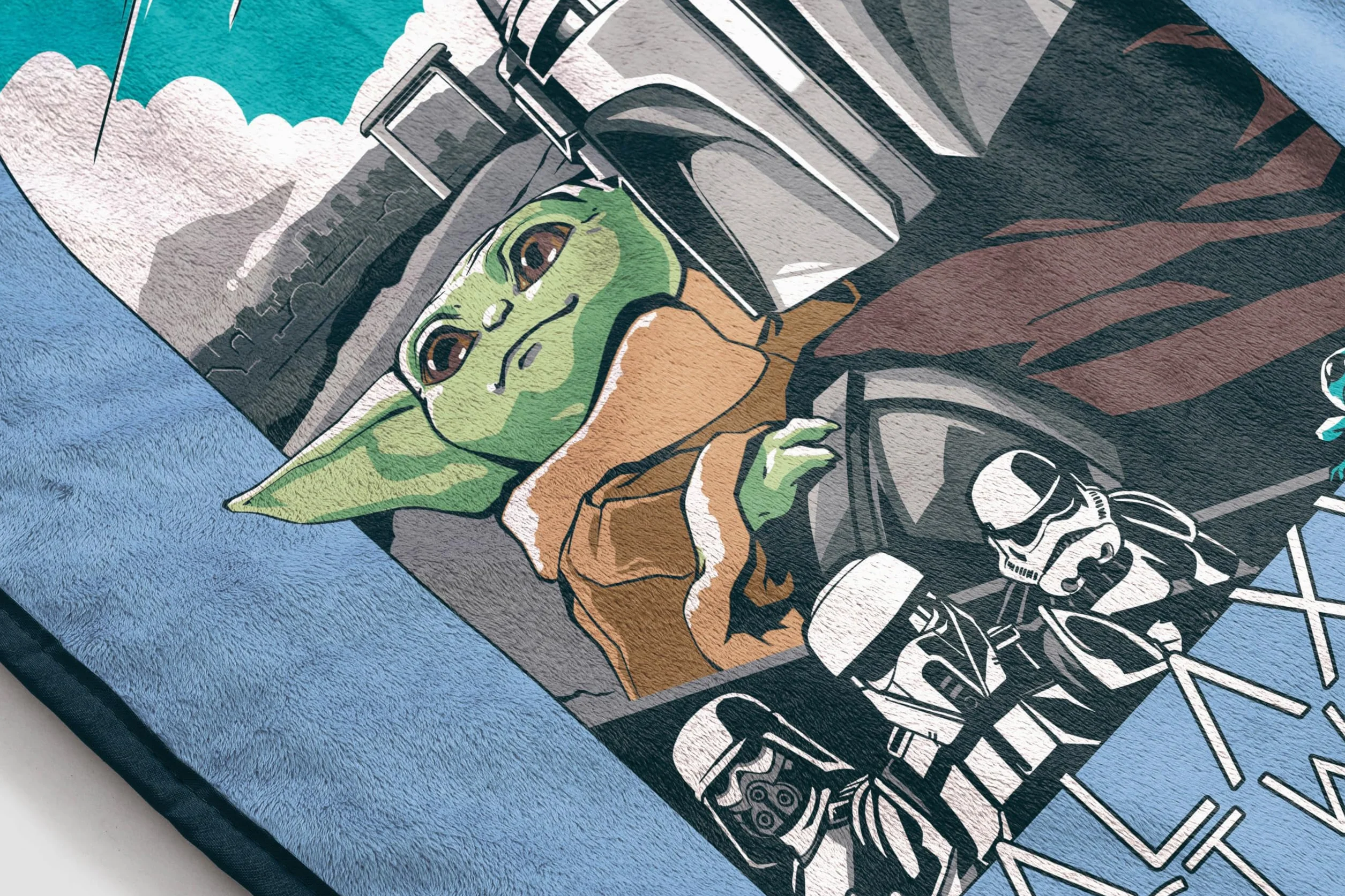Jay Franco Kids Star Wars Pluszowy koc - 130 x 150 cm Miękki i wygodny koc polarowy do sypialni i sofy, oficjalnie licencjonowany produkt, niebieski